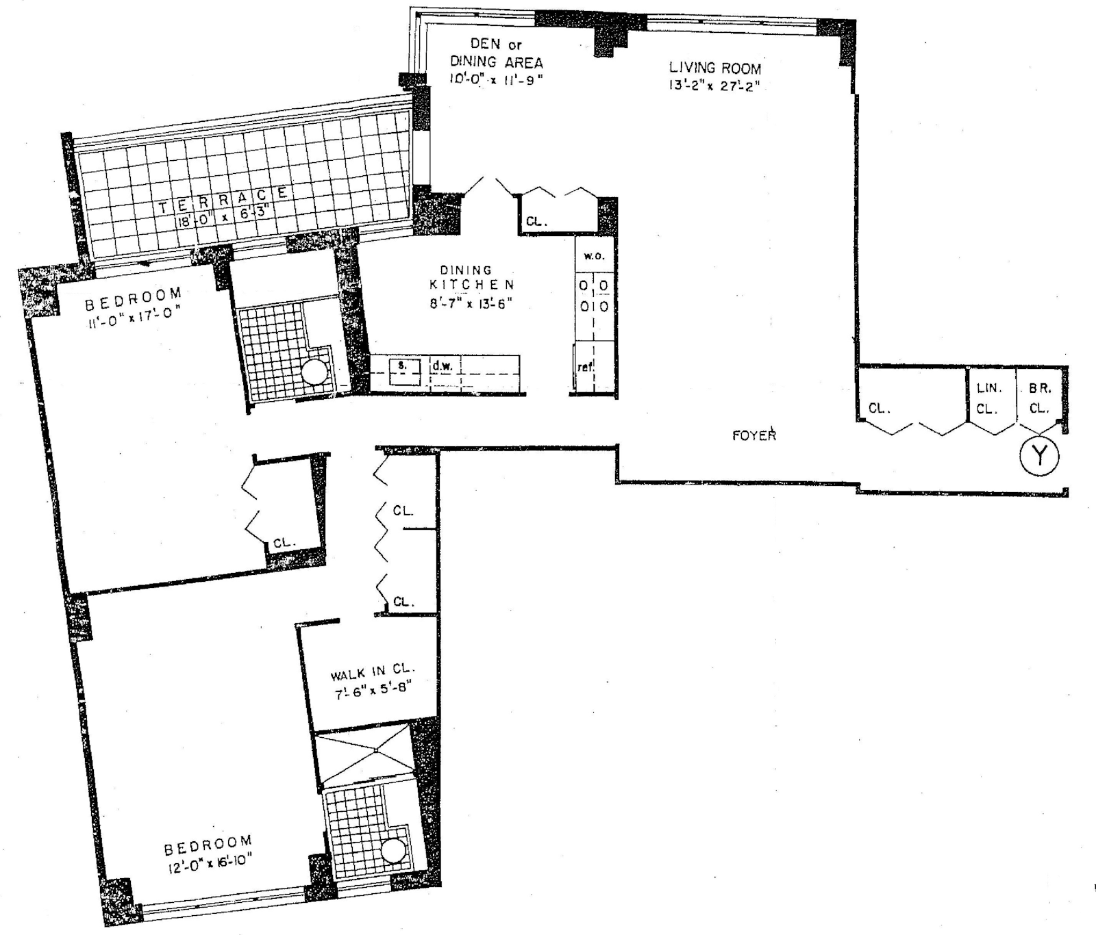 Floorplan for 3333 Henry Hudson Parkway, 15Y