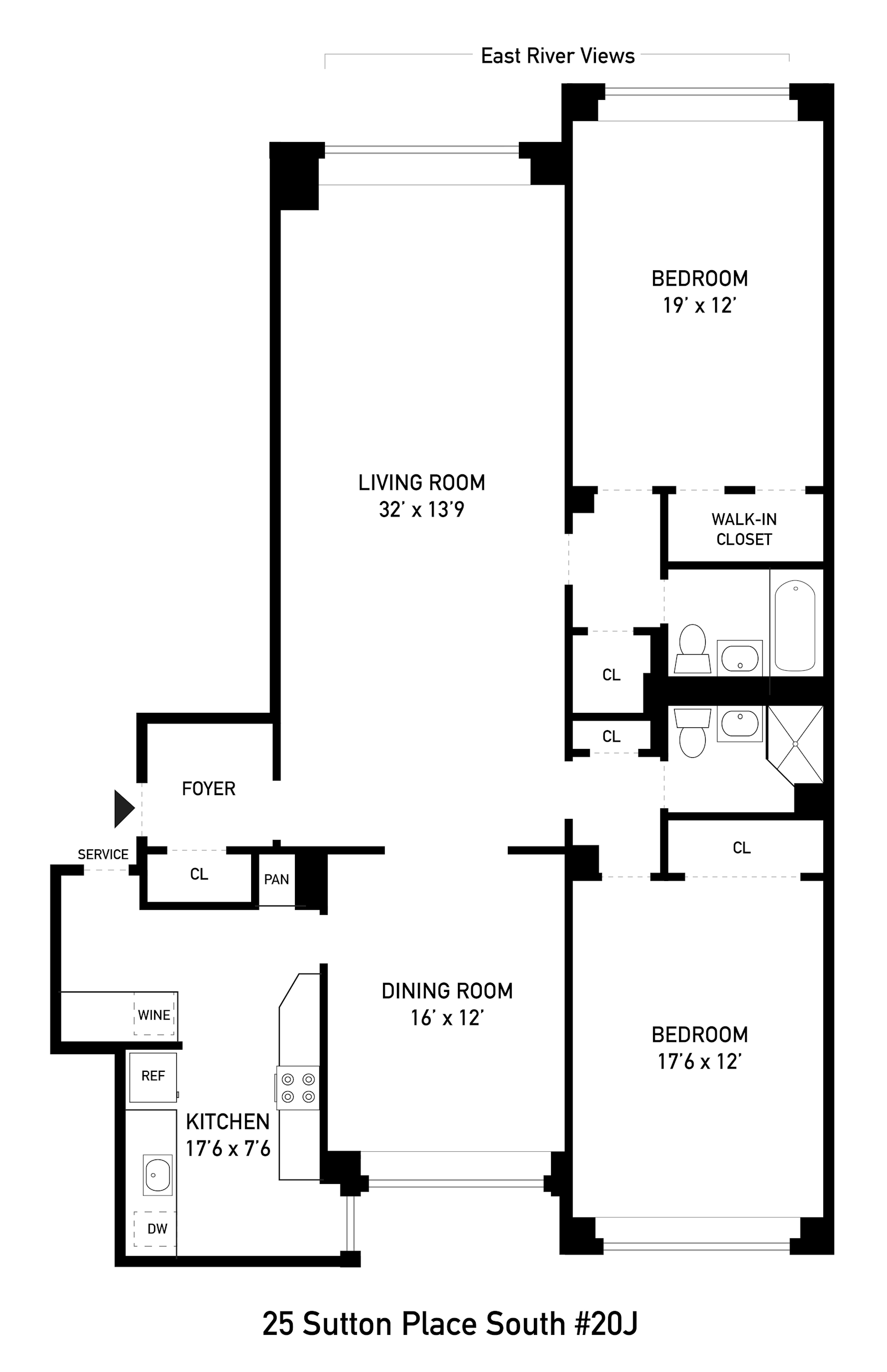 Floorplan for 25 Sutton Place South, 20J