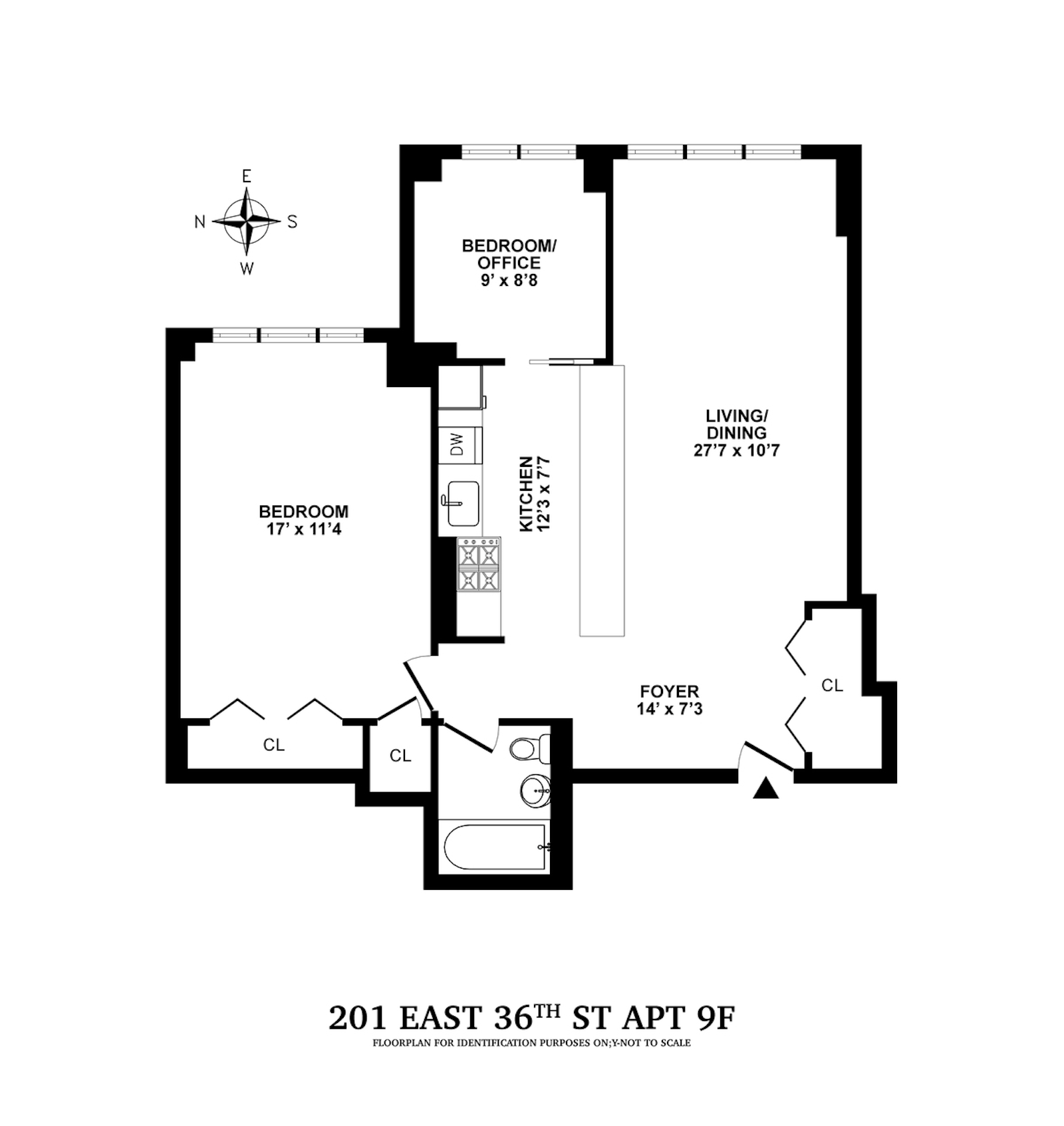 Floorplan for 201 East 36th Street, 9F