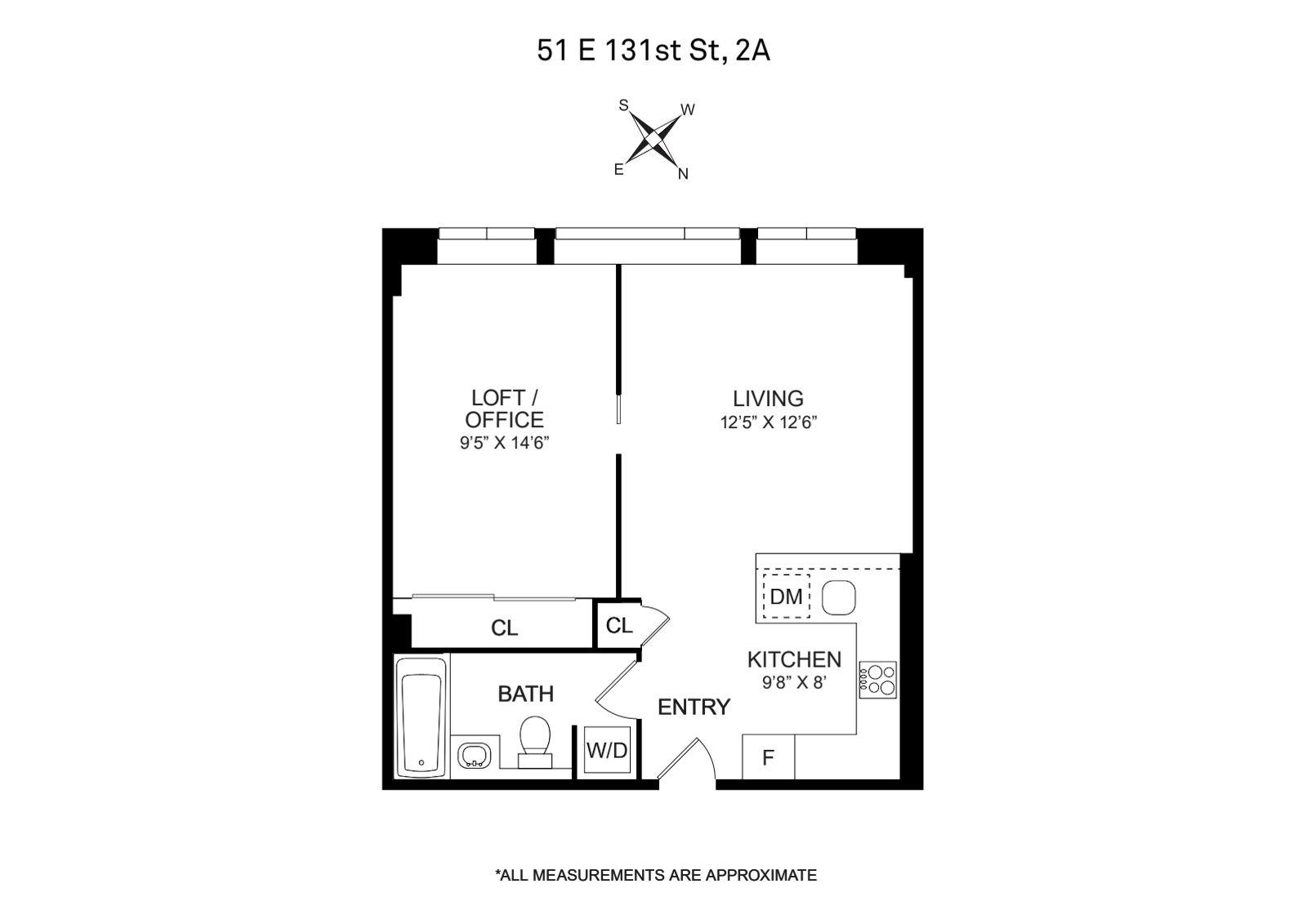 Floorplan for 51 East 131st Street, 2A