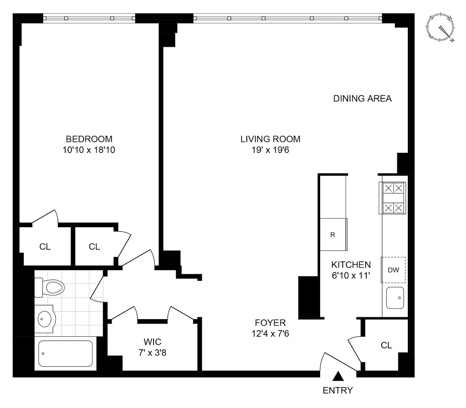 Floorplan for 63 East 9th Street, 10P