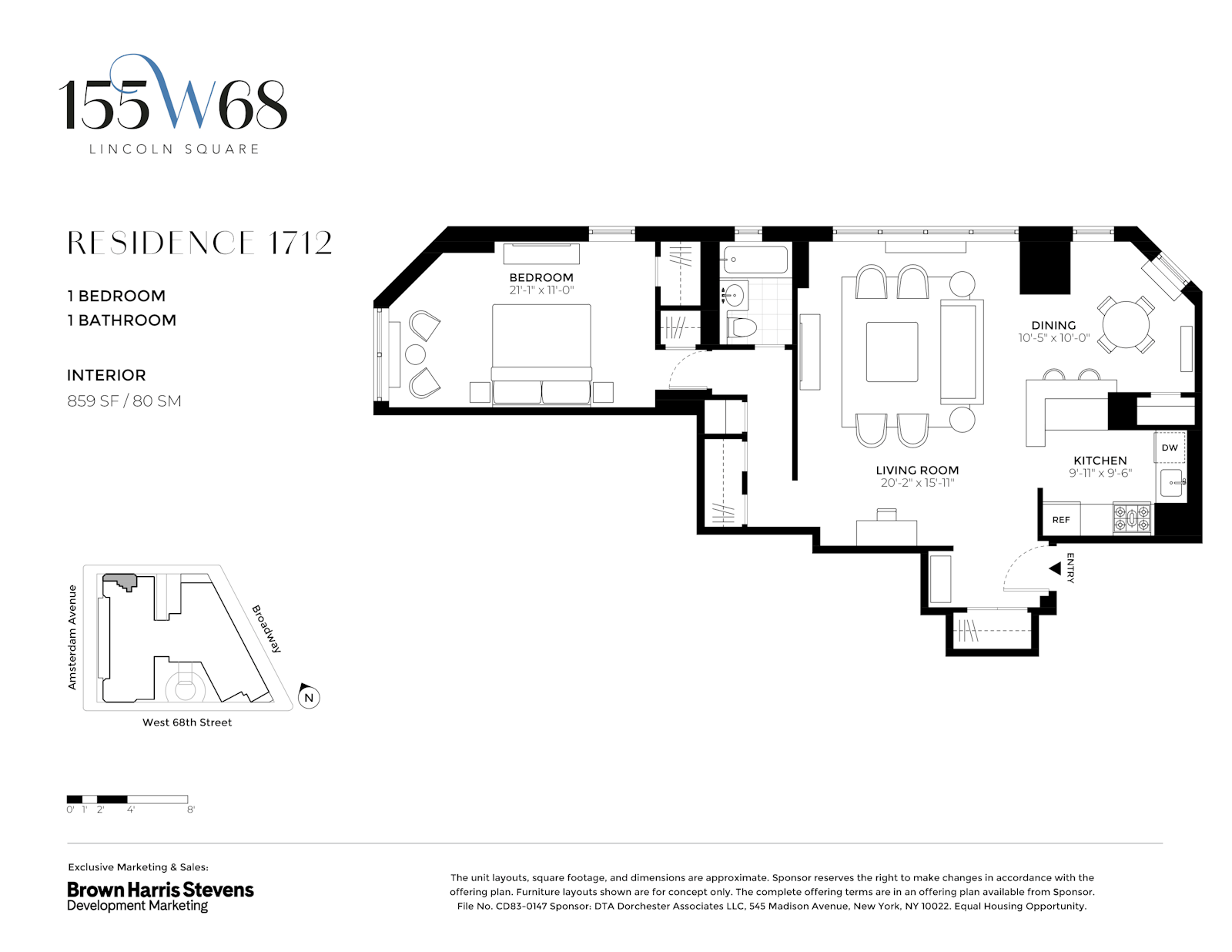 Floorplan for 155 West 68th Street, 1712