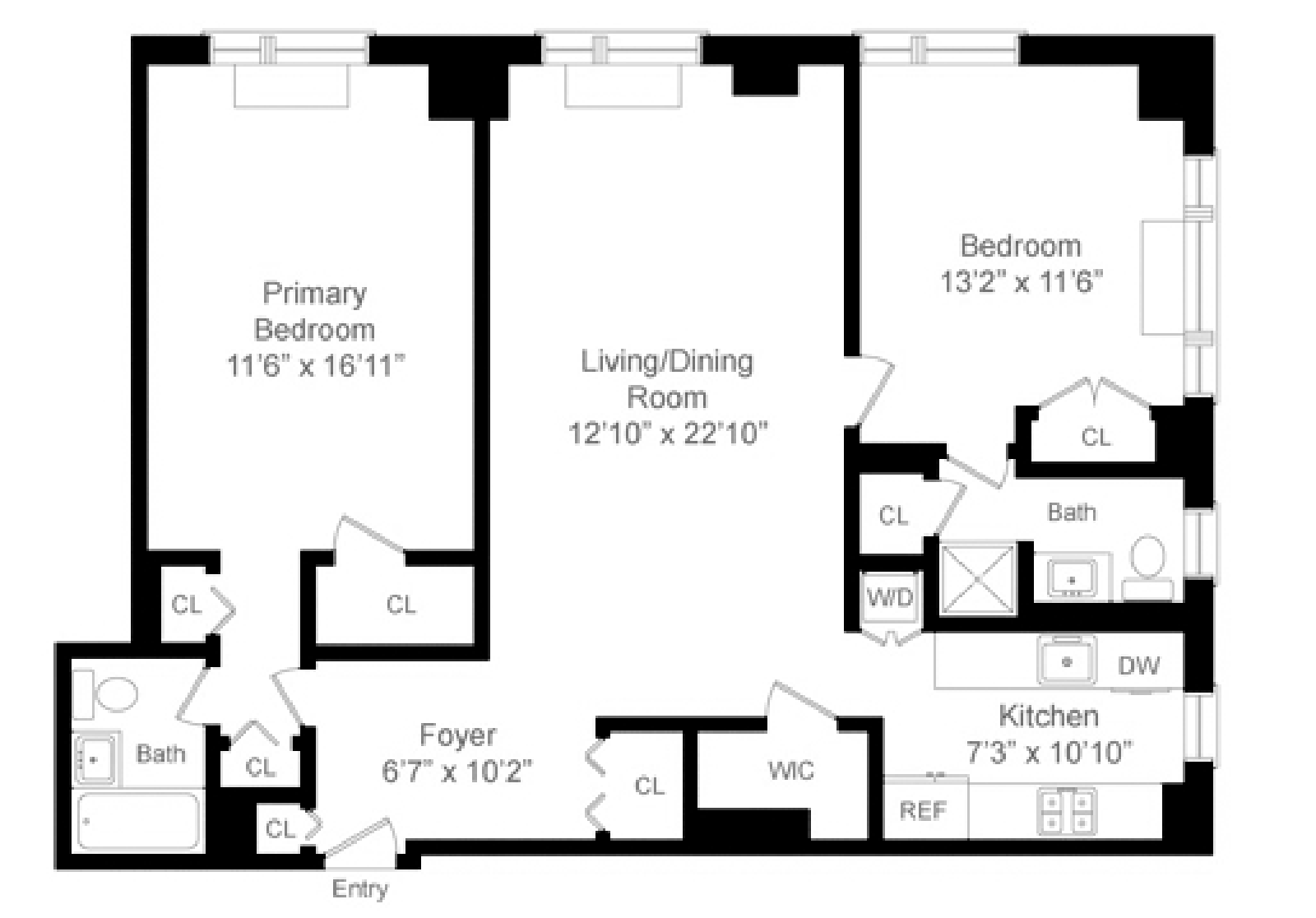 Floorplan for 400 East 54th Street, 12F