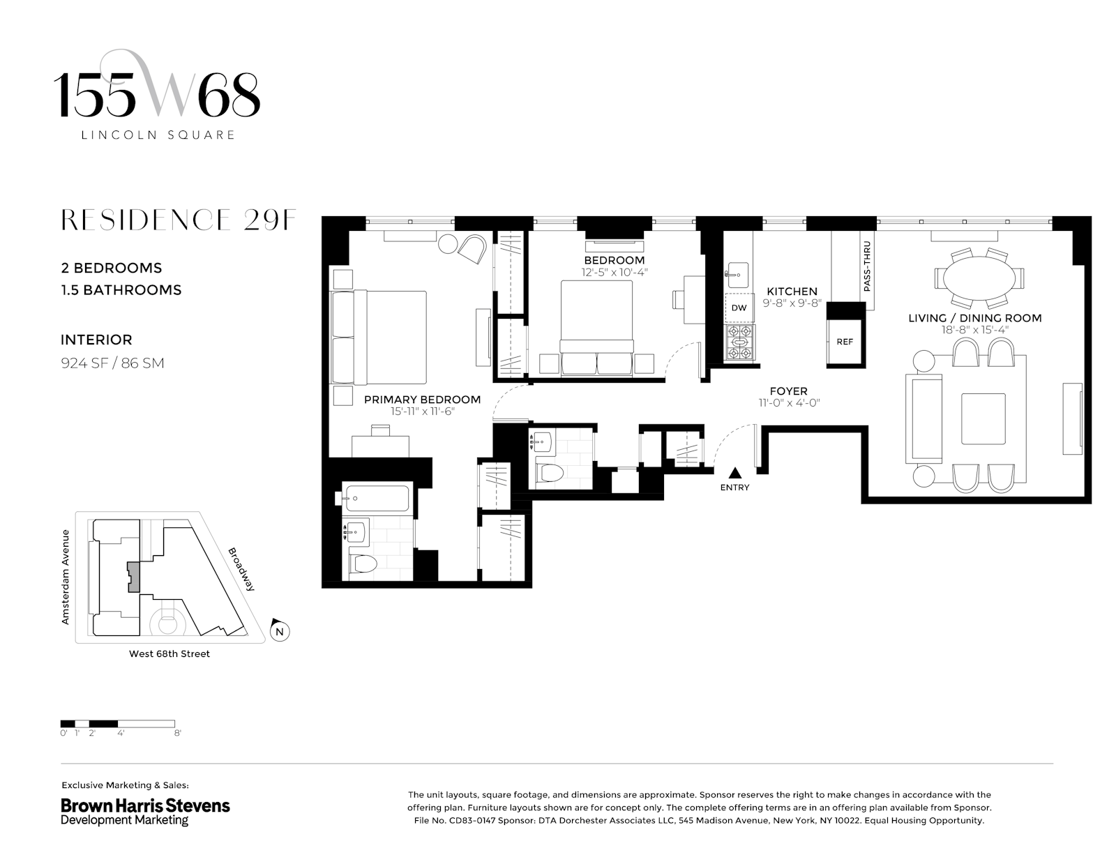 Floorplan for 155 West 68th Street, 29F