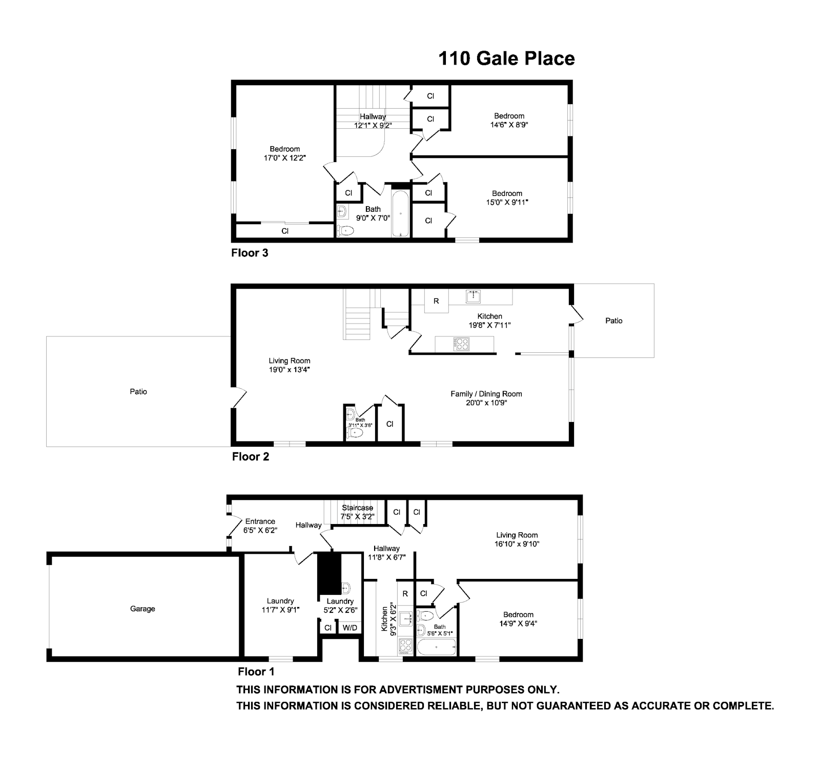 Floorplan for 110 Gale Place