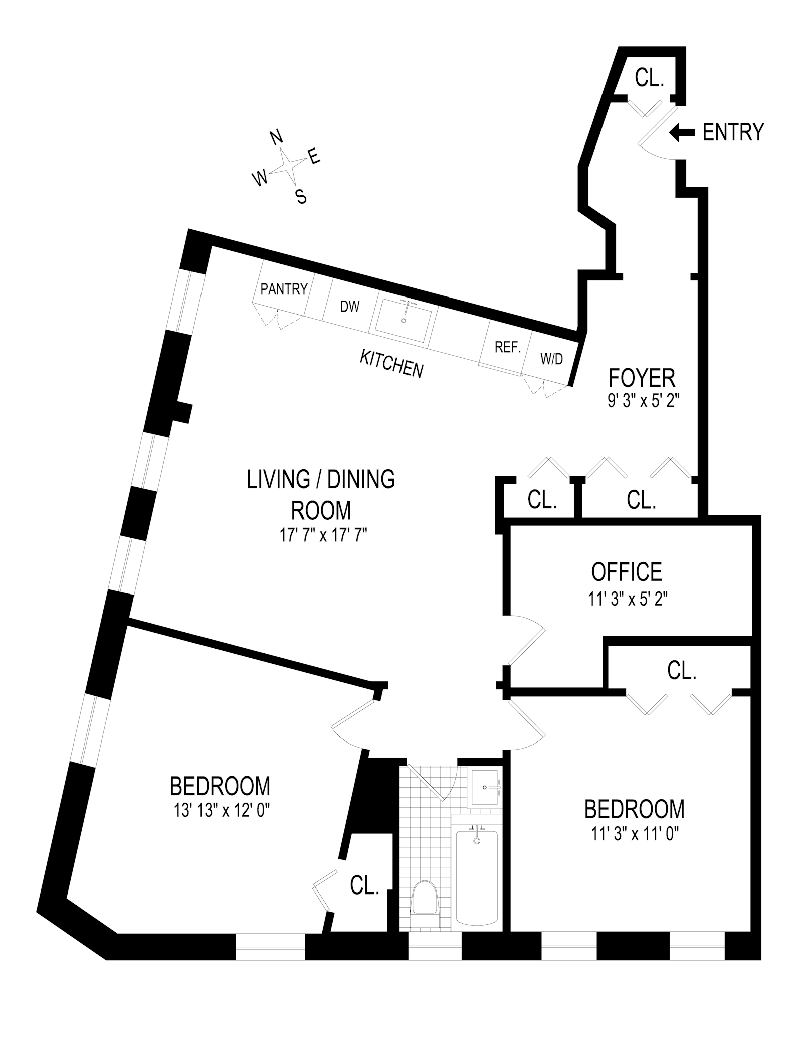 Floorplan for 680 Riverside Drive, 5C