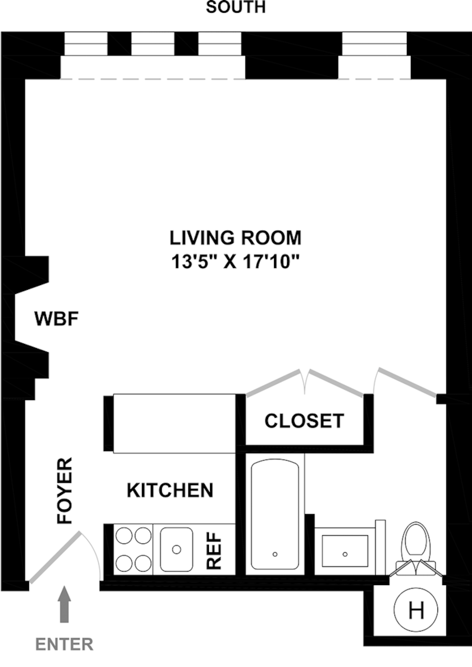 Floorplan for 59 West 90th Street, 4F