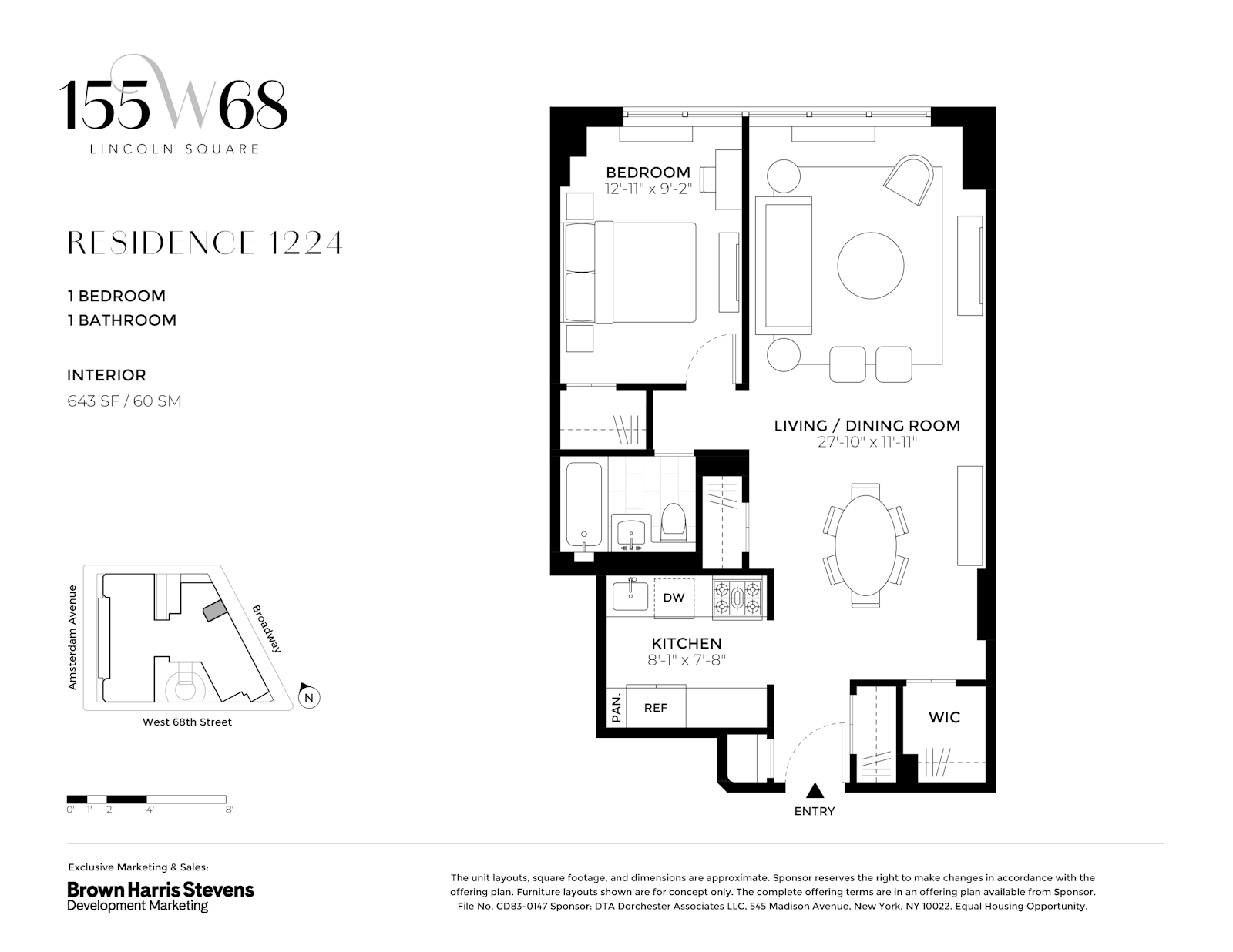 Floorplan for 155 West 68th Street, 1224