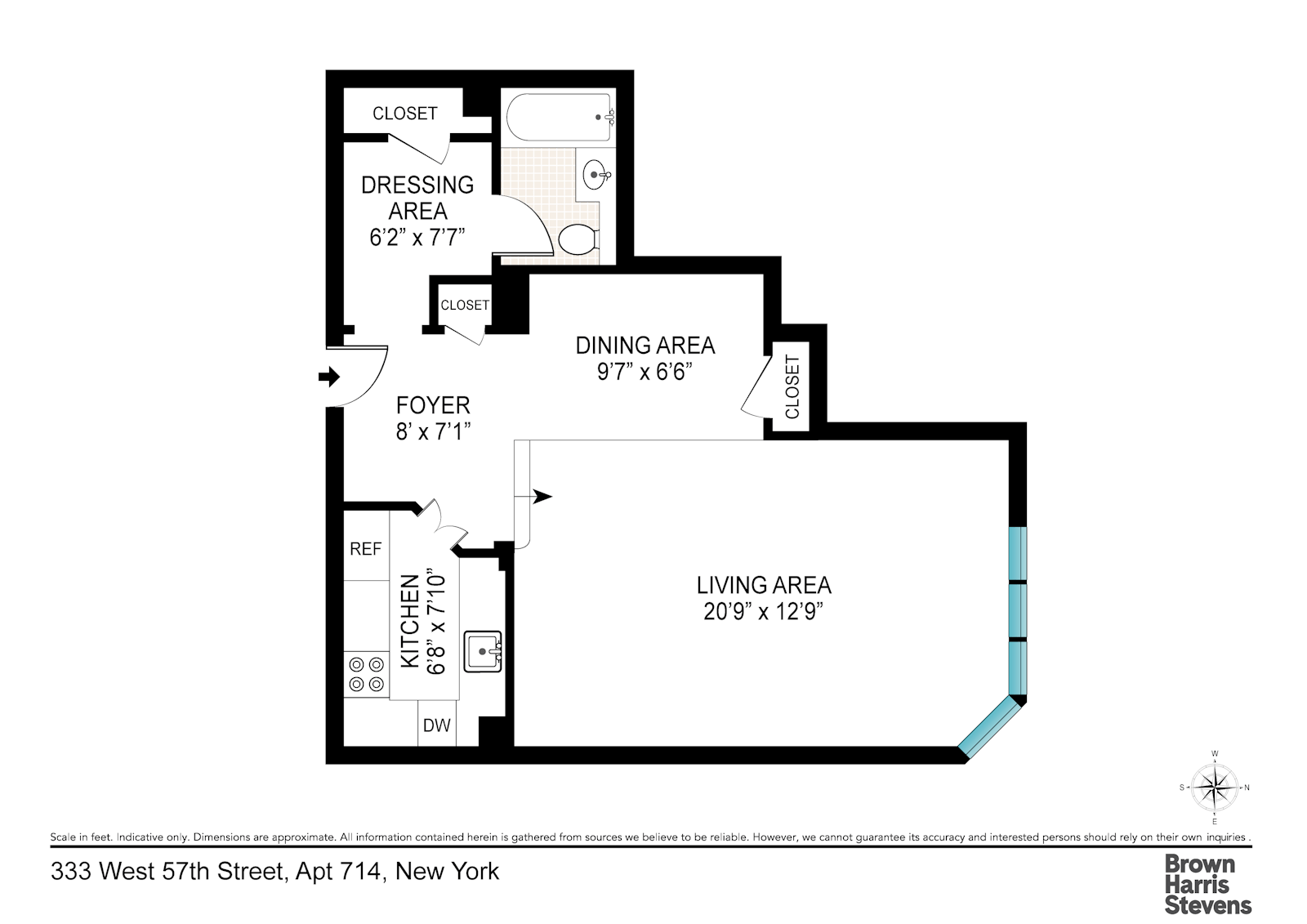 Floorplan for 333 West 57th Street, 714