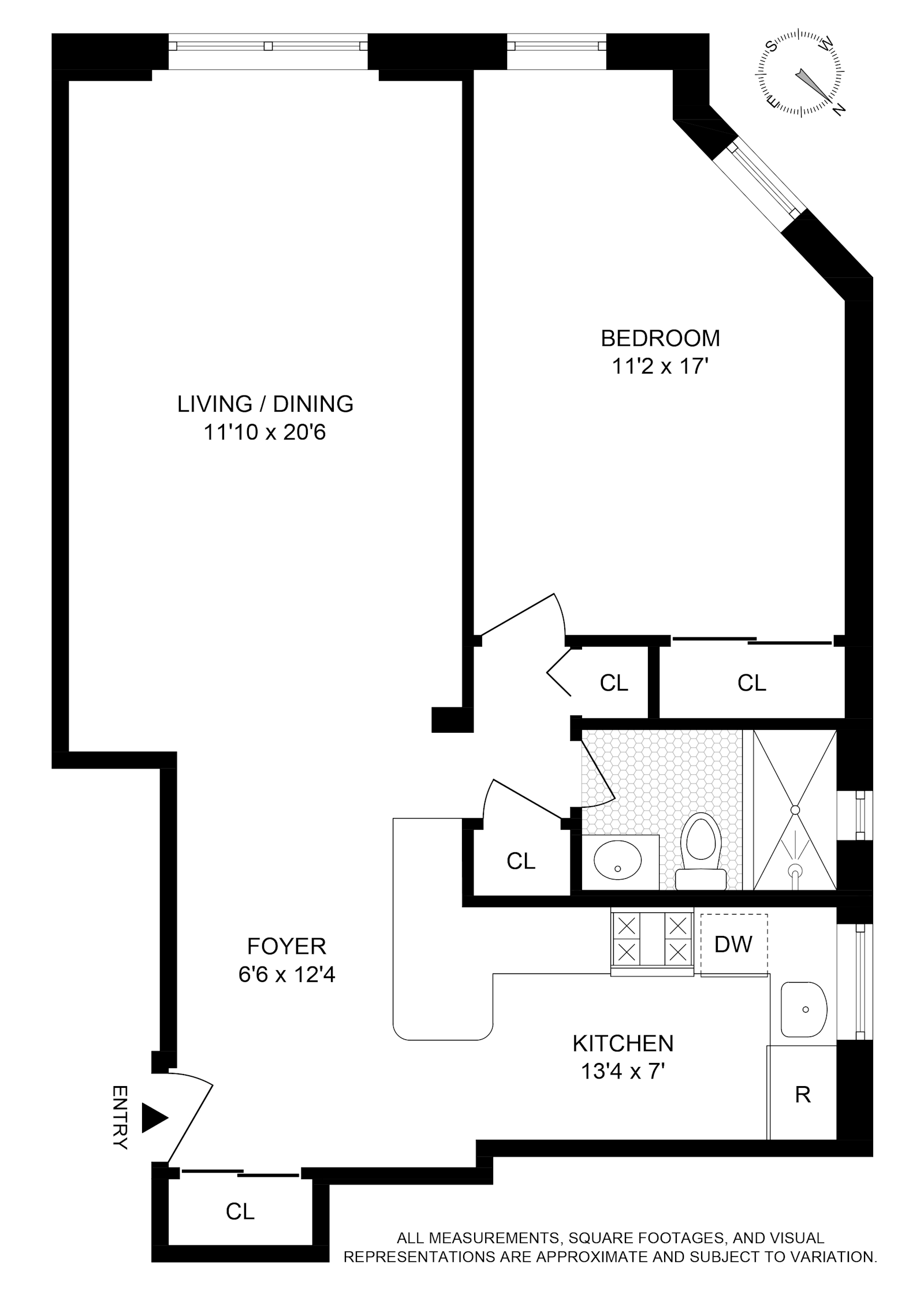 Floorplan for 165 Christopher Street, 1Z