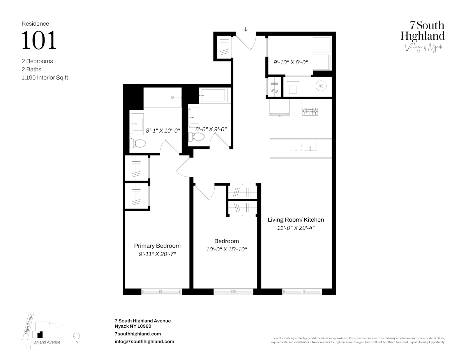 Floorplan for 7 South Highland Avenue, 101