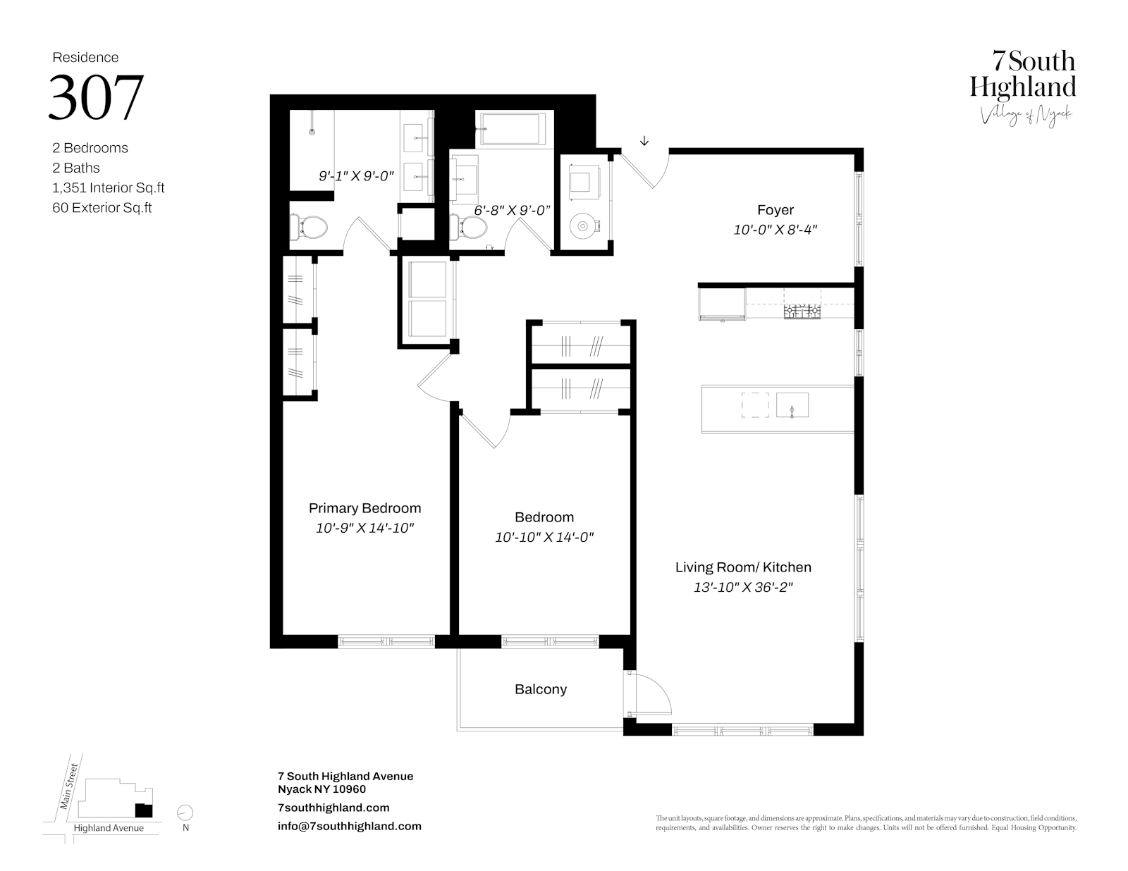 Floorplan for 7 South Highland Avenue, 307