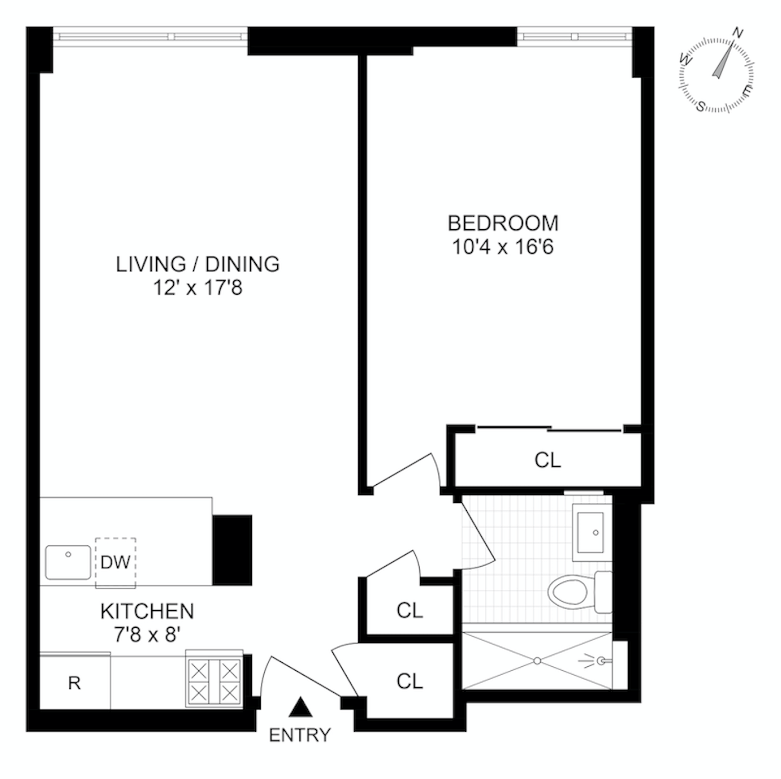 Floorplan for 270 West 17th Street, 3I