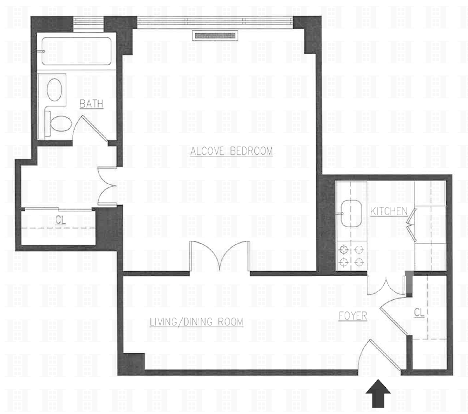 Floorplan for 57th/5th Beautiful Studio