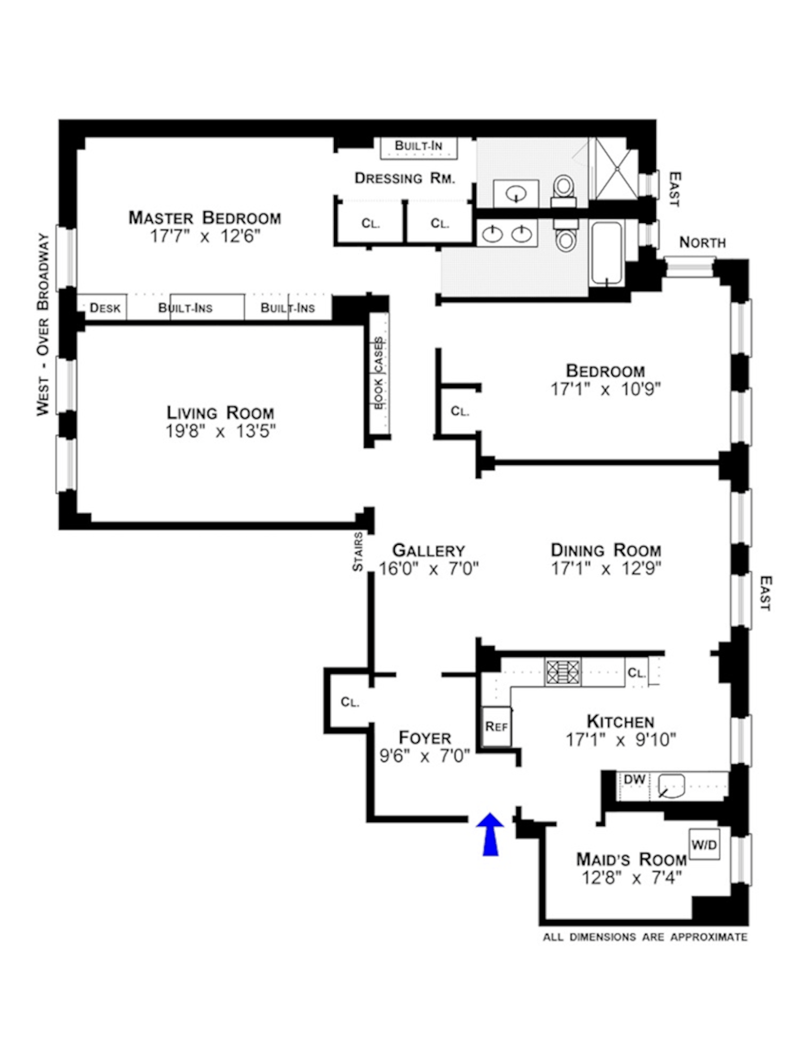 Floorplan for 215 West 90th Street, 14A