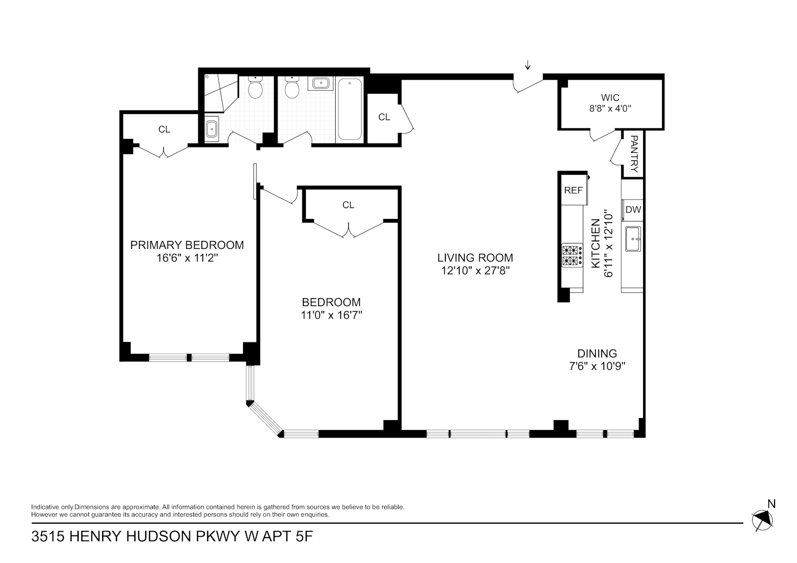 Floorplan for 3515 Henry Hudson Pkwy W, 5F