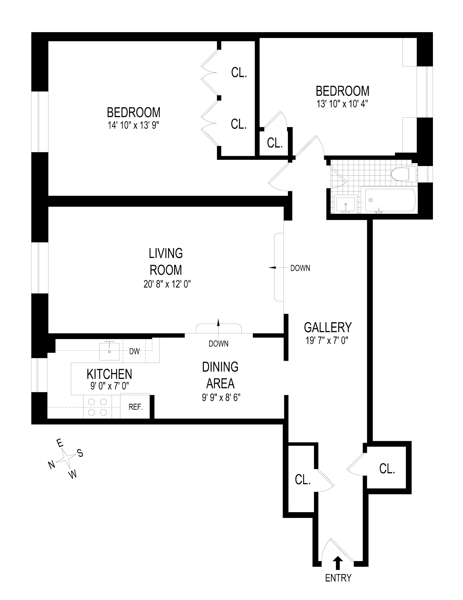 Floorplan for 250 West 24th Street, 6GE