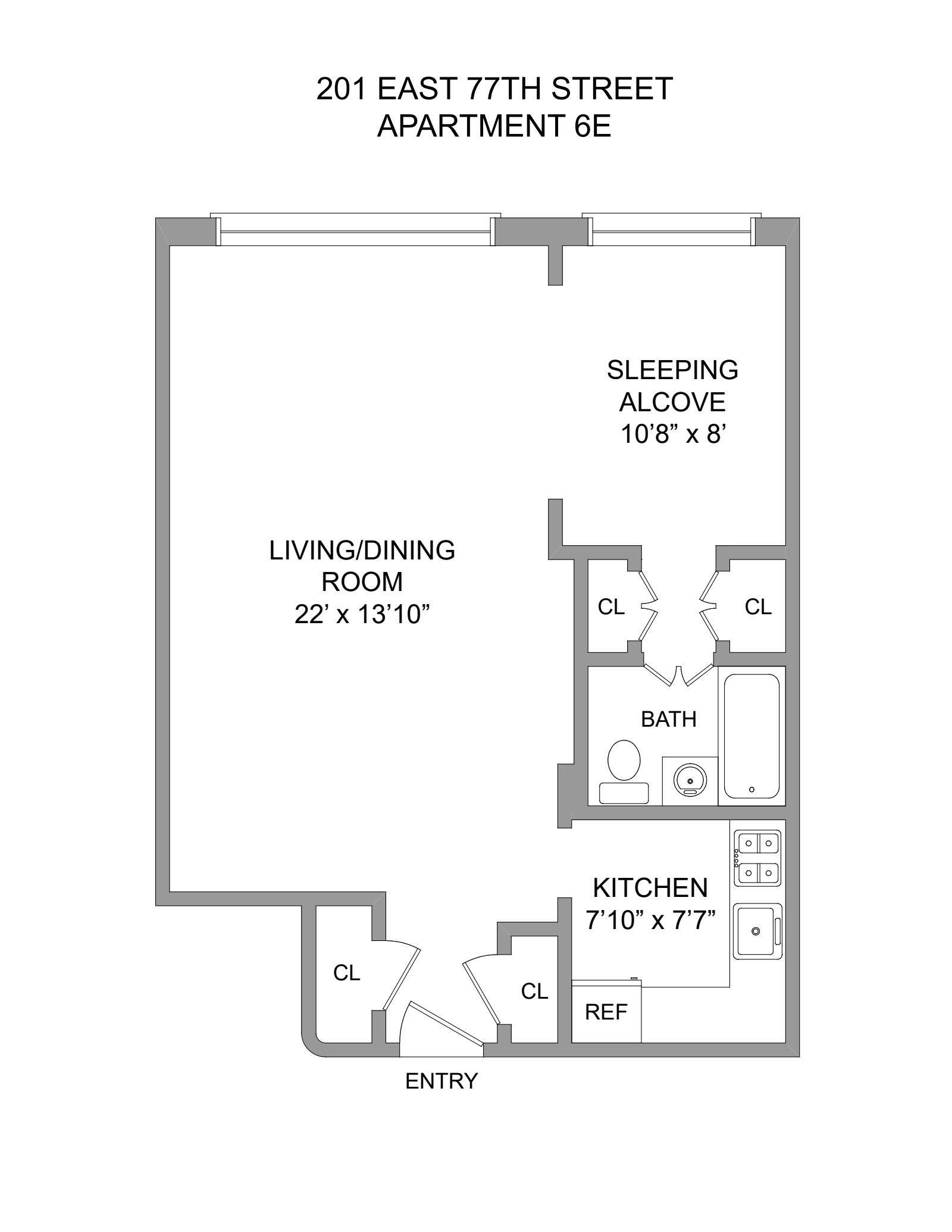 Floorplan for 201 East 77th Street, 6E