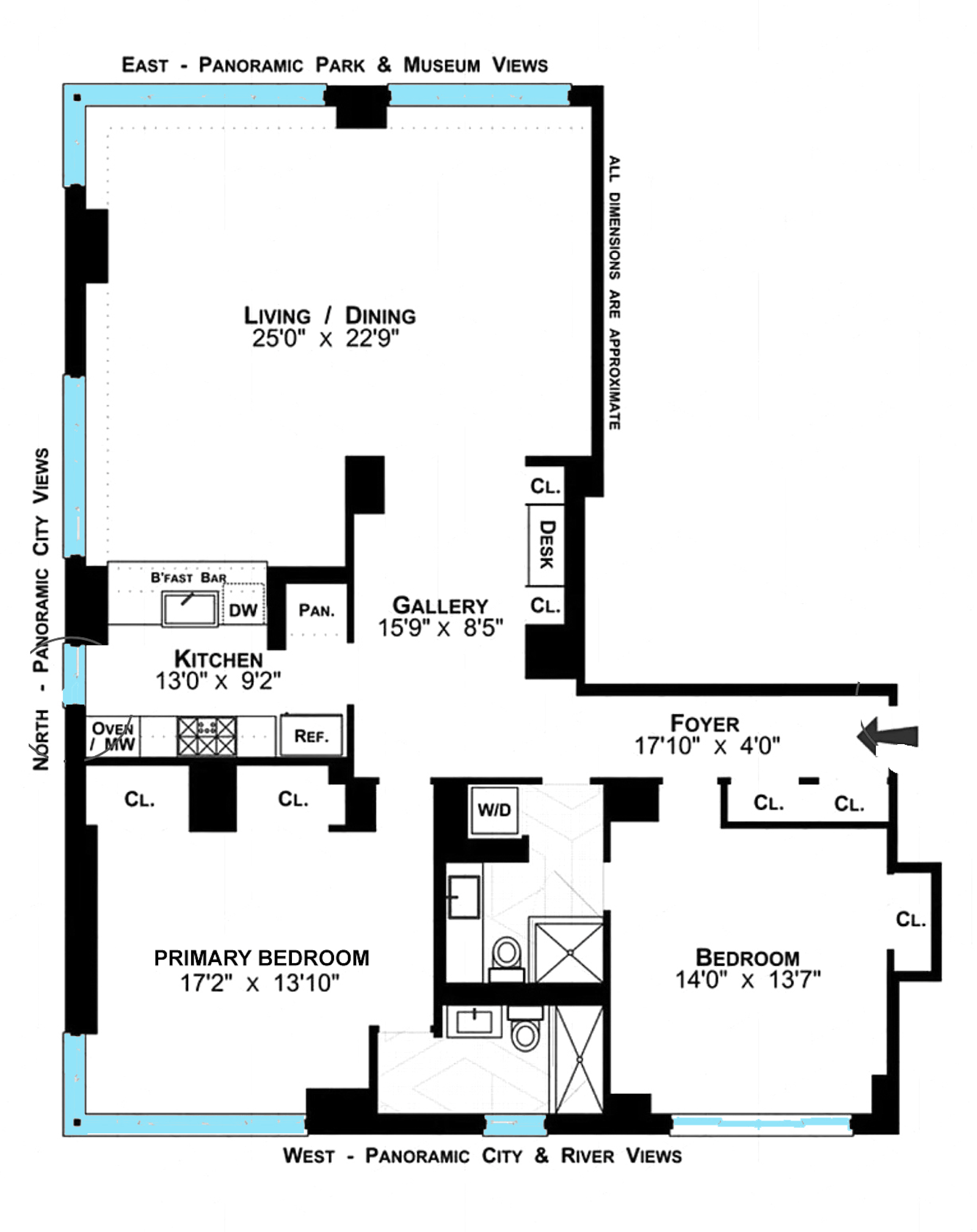 Floorplan for 101 West 79th Street, 21C