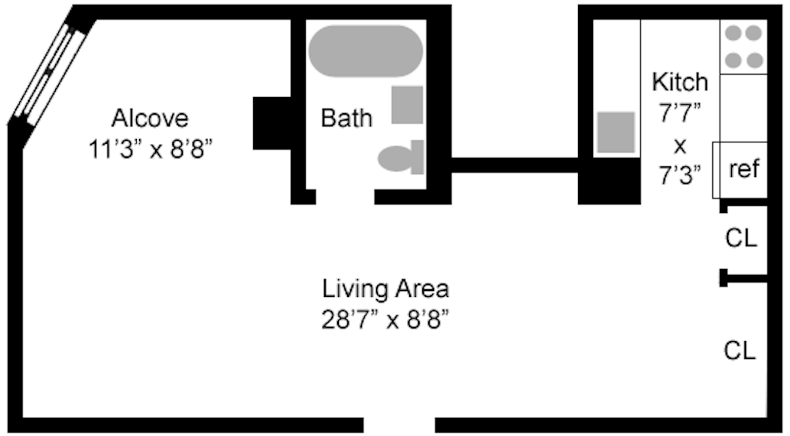 Floorplan for 310 East 46th Street, 14W