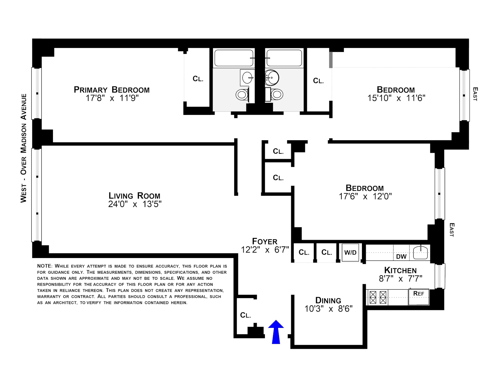 Floorplan for 35 East 85th Street, 11A