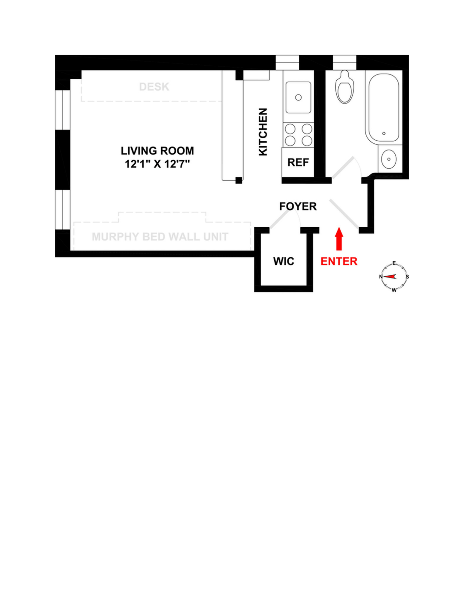 Floorplan for 317 East 18th Street, 4E