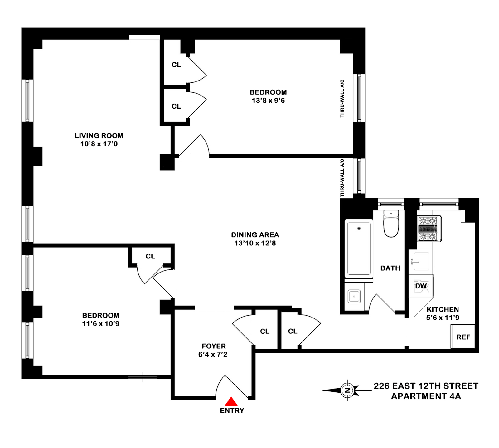 Floorplan for 226 East 12th Street, 4A