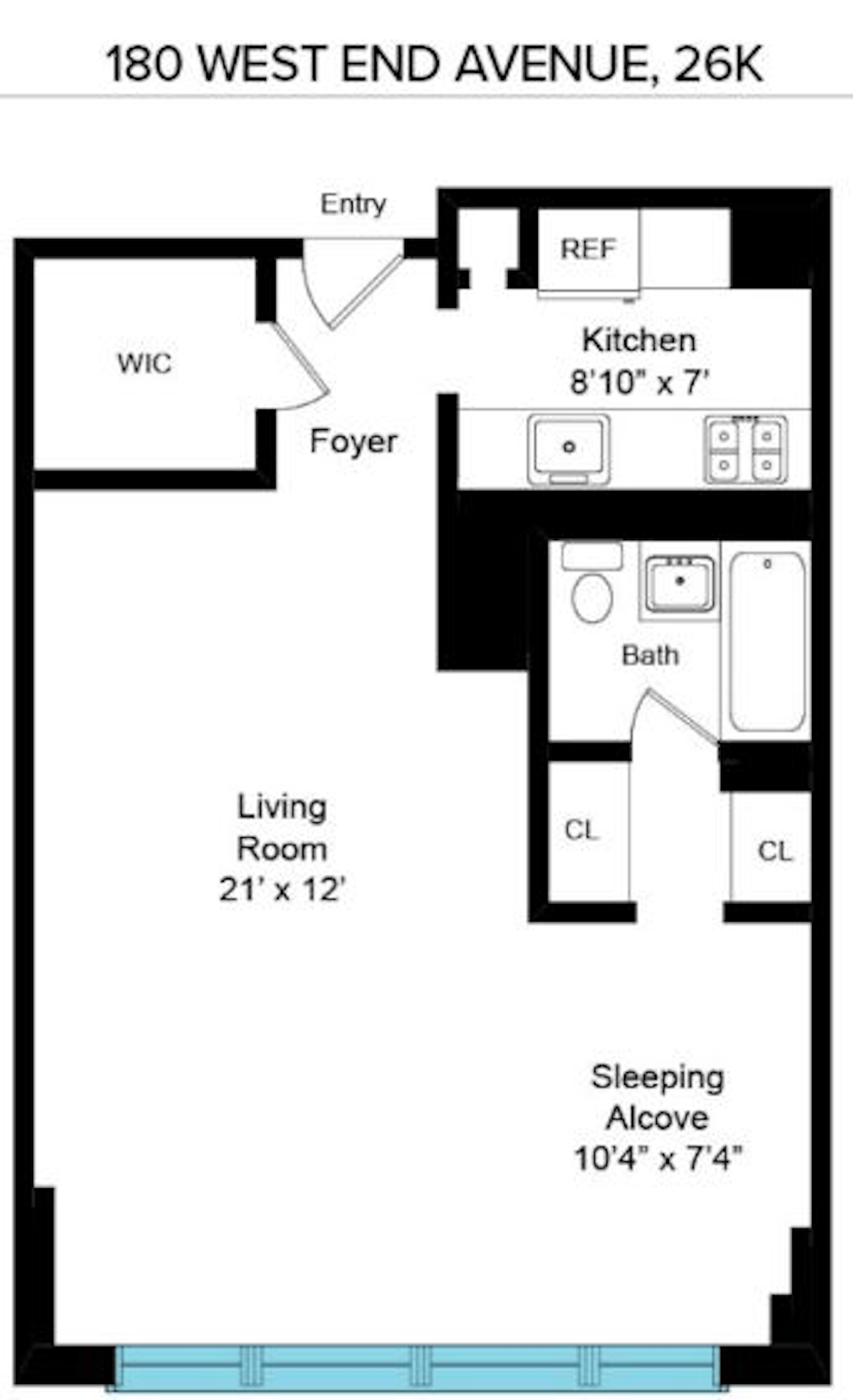 Floorplan for 180 West End Avenue, 26K