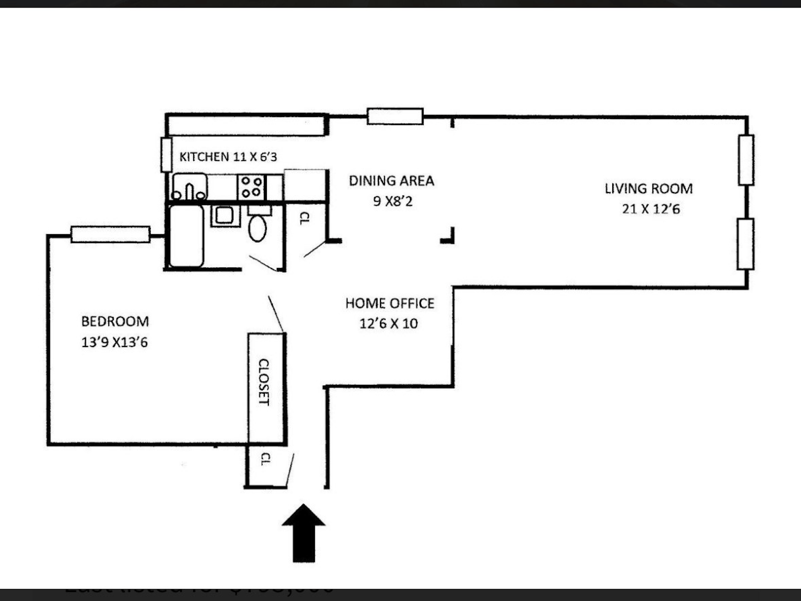 Floorplan for 310 West 55th Street, 6D