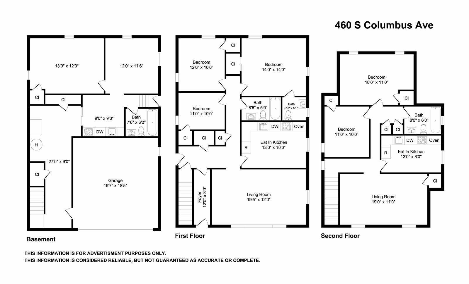 Floorplan for 460 South Columbus Avenue