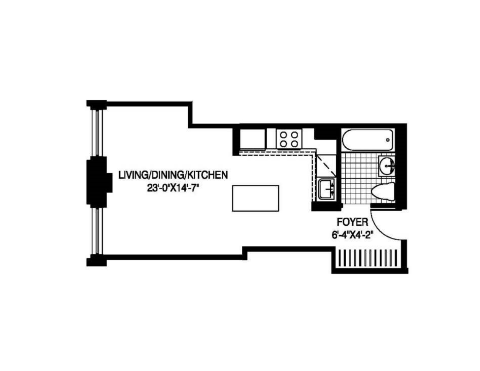 Floorplan for 20 West Street, 16D