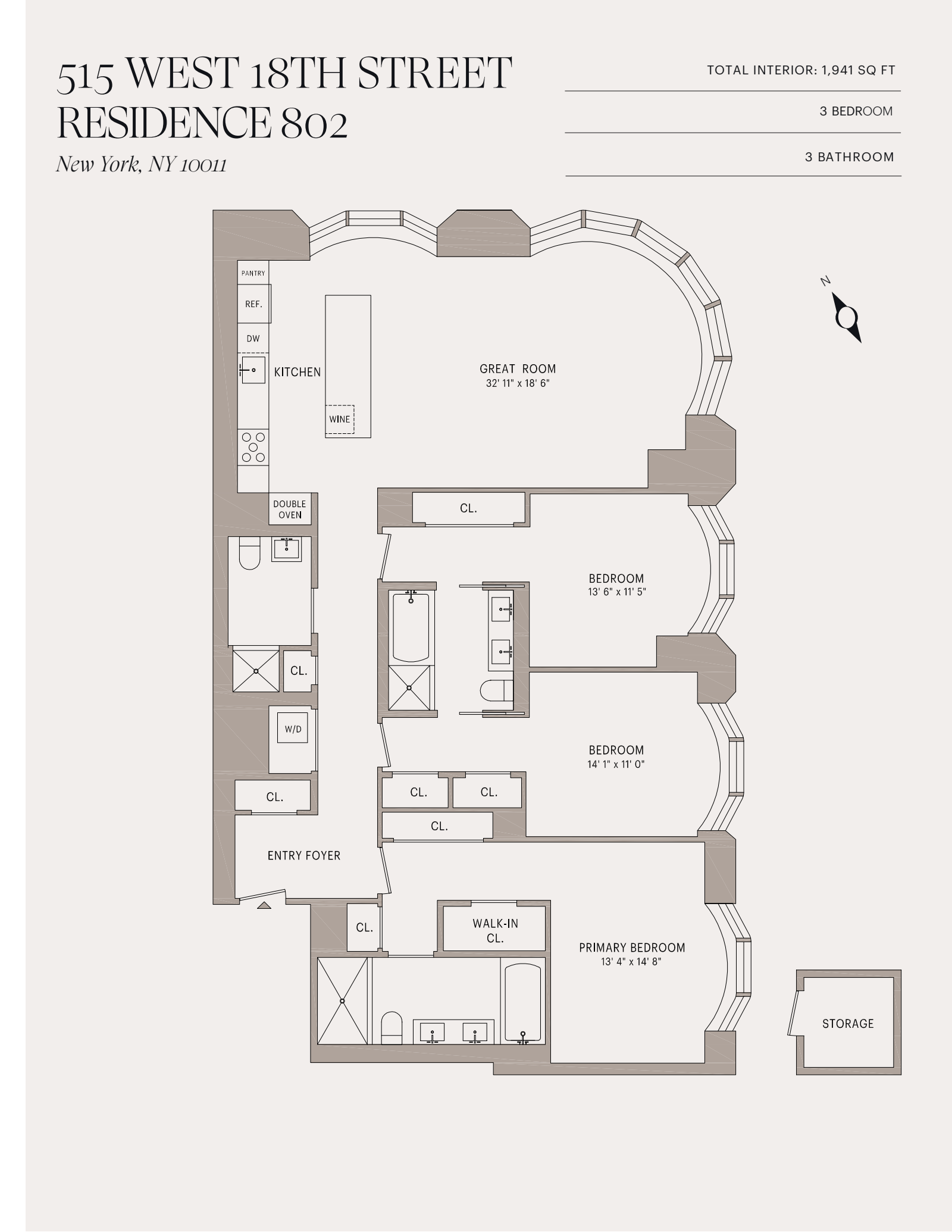 Floorplan for 515 West 18th Street, 802