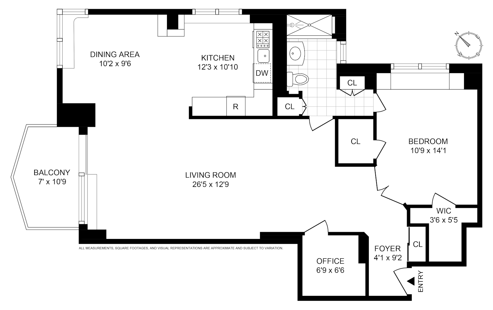 Floorplan for 3333 Henry Hudson Parkway, 18J