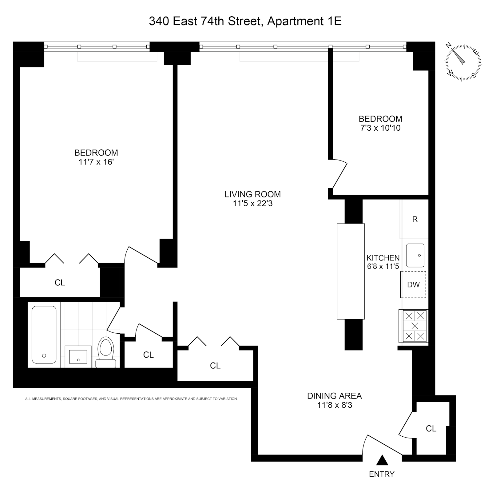 Floorplan for 340 East 74th Street, 1E