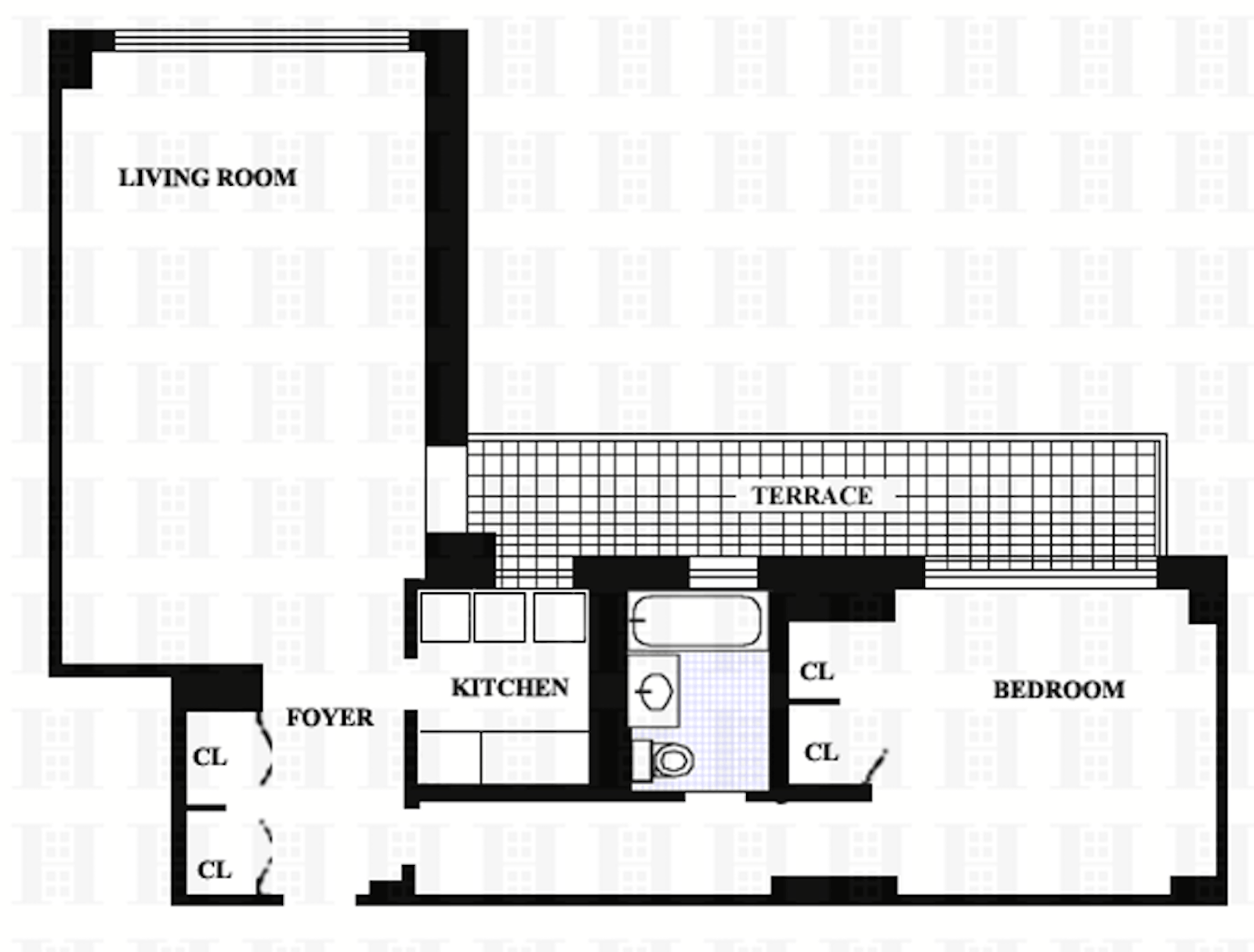 Floorplan for 57th/5th High Floor Terrace