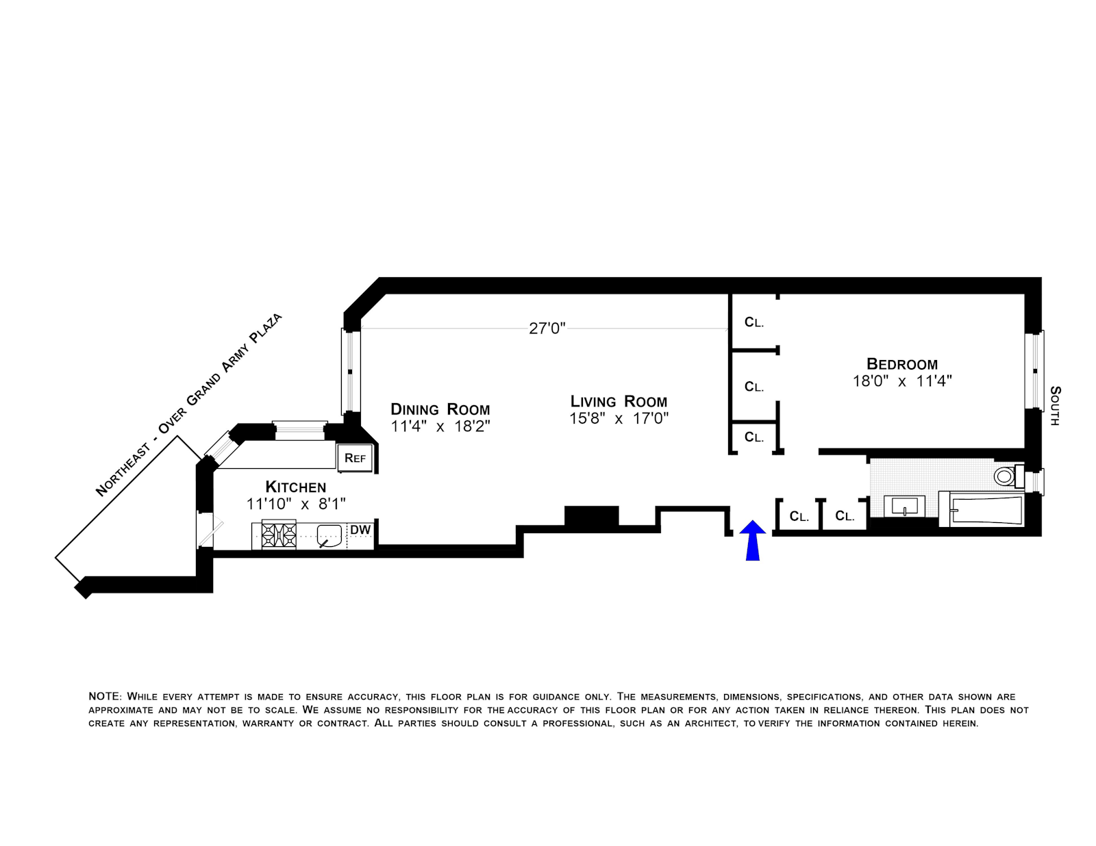 Floorplan for 45 Plaza Street West, 5B