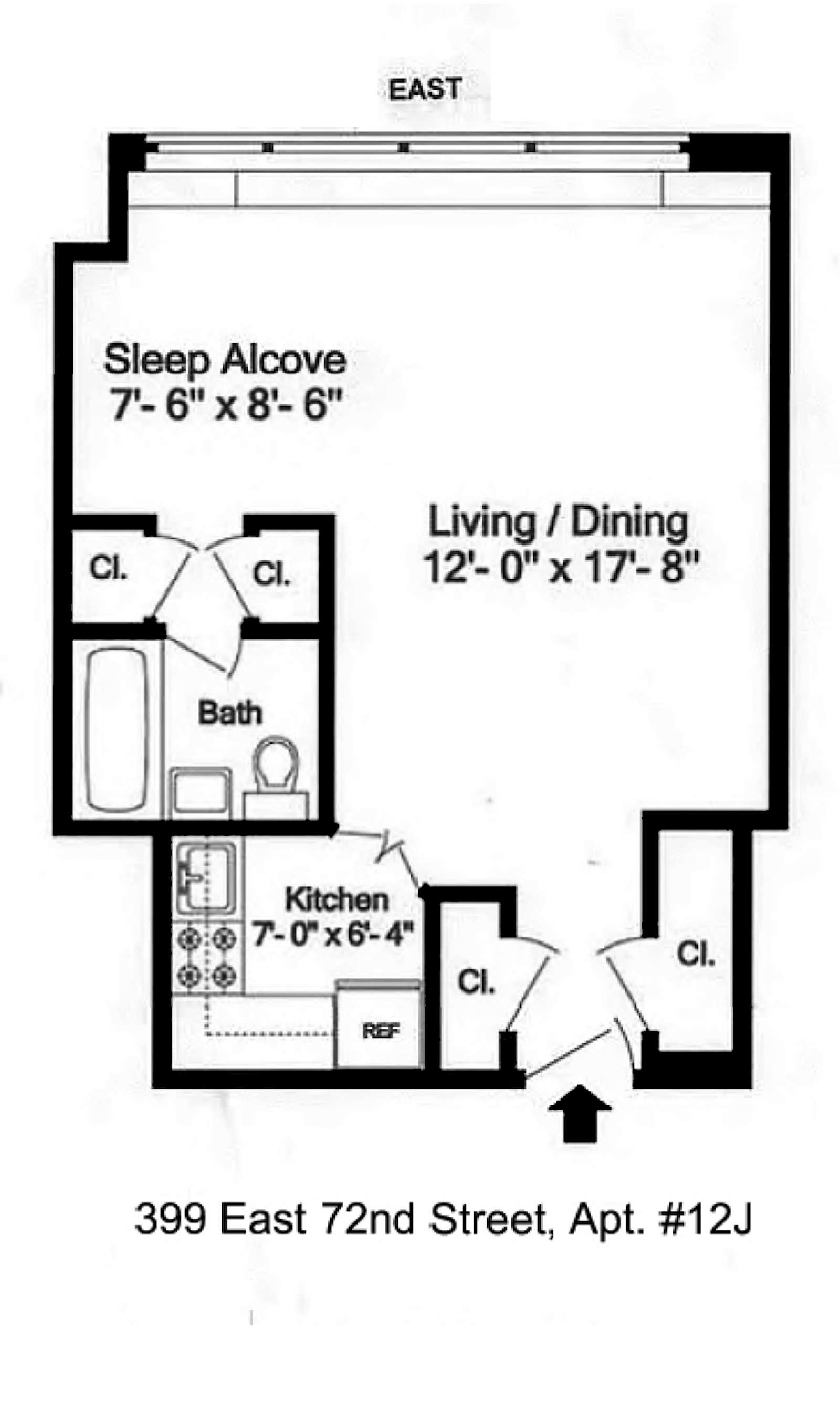 Floorplan for 399 East 72nd Street, 12J