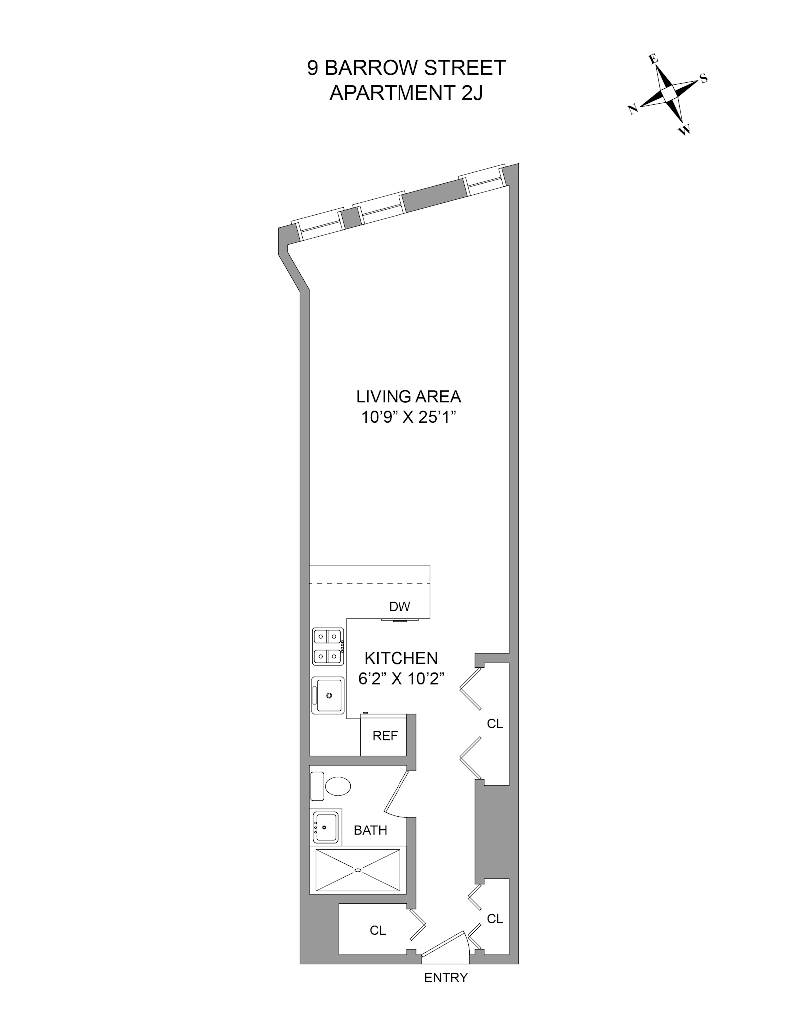 Floorplan for 9 Barrow Street, 2J