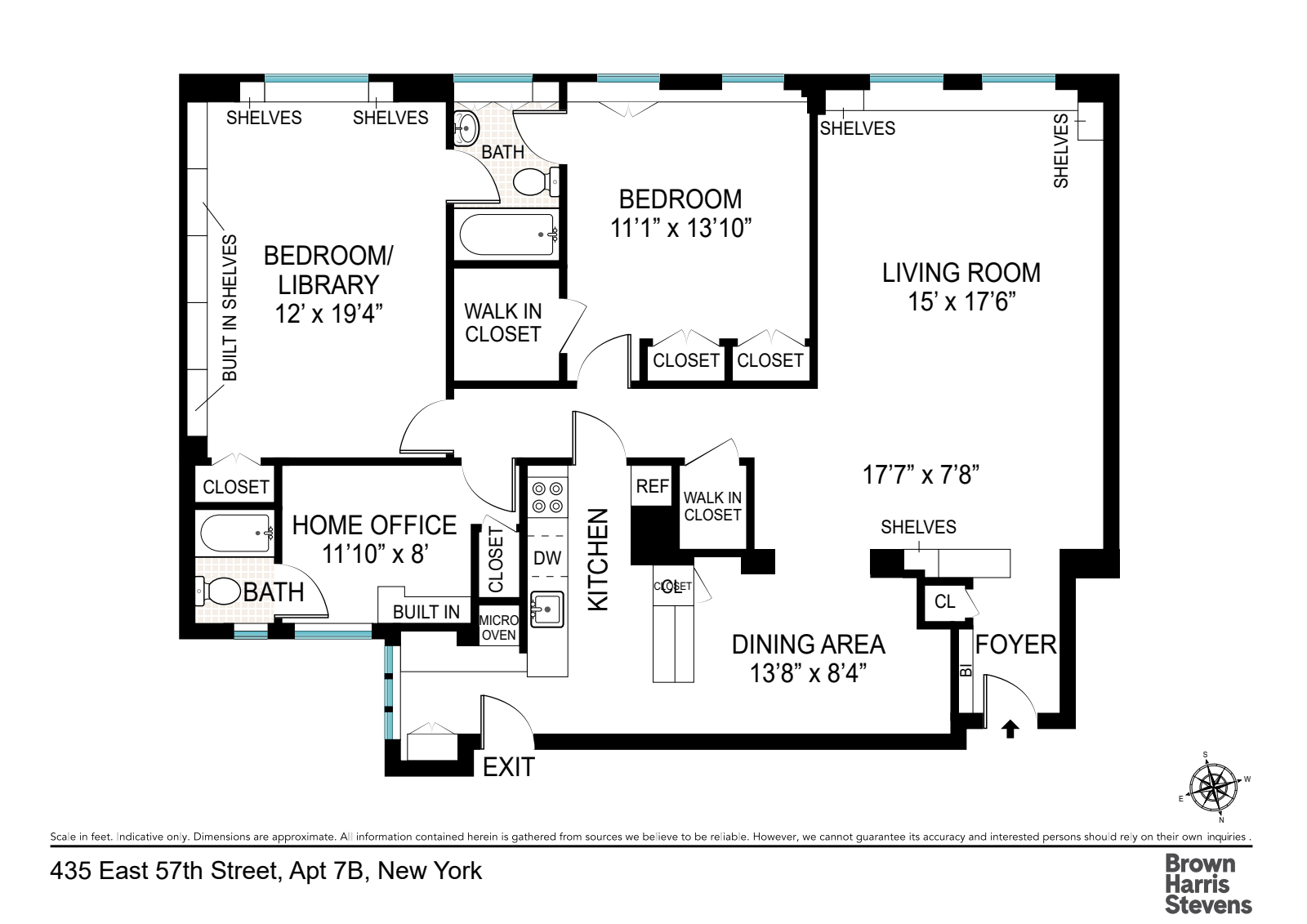 Floorplan for 435 East 57th Street, 7B