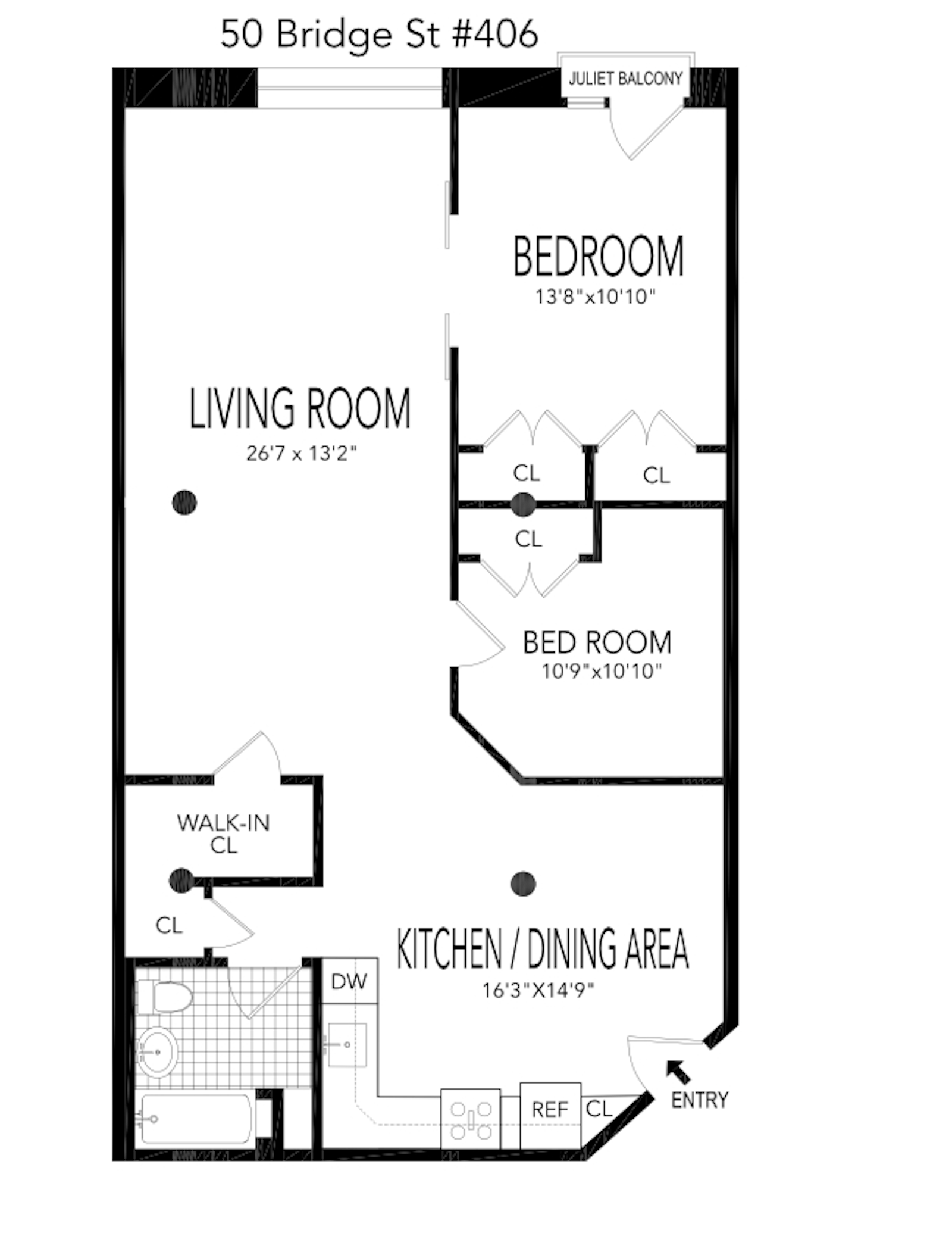 Floorplan for 50 Bridge Street, 406