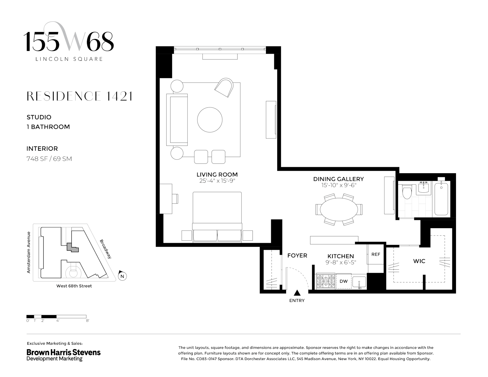 Floorplan for 155 West 68th Street, 1421