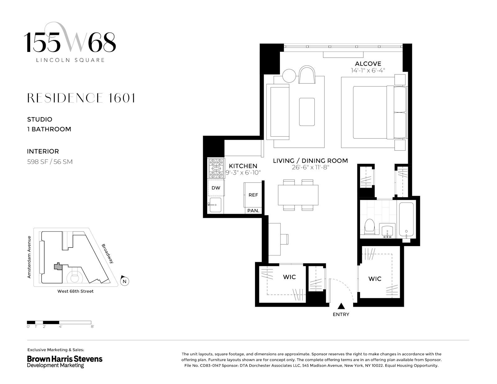 Floorplan for 155 West 68th Street, 1601