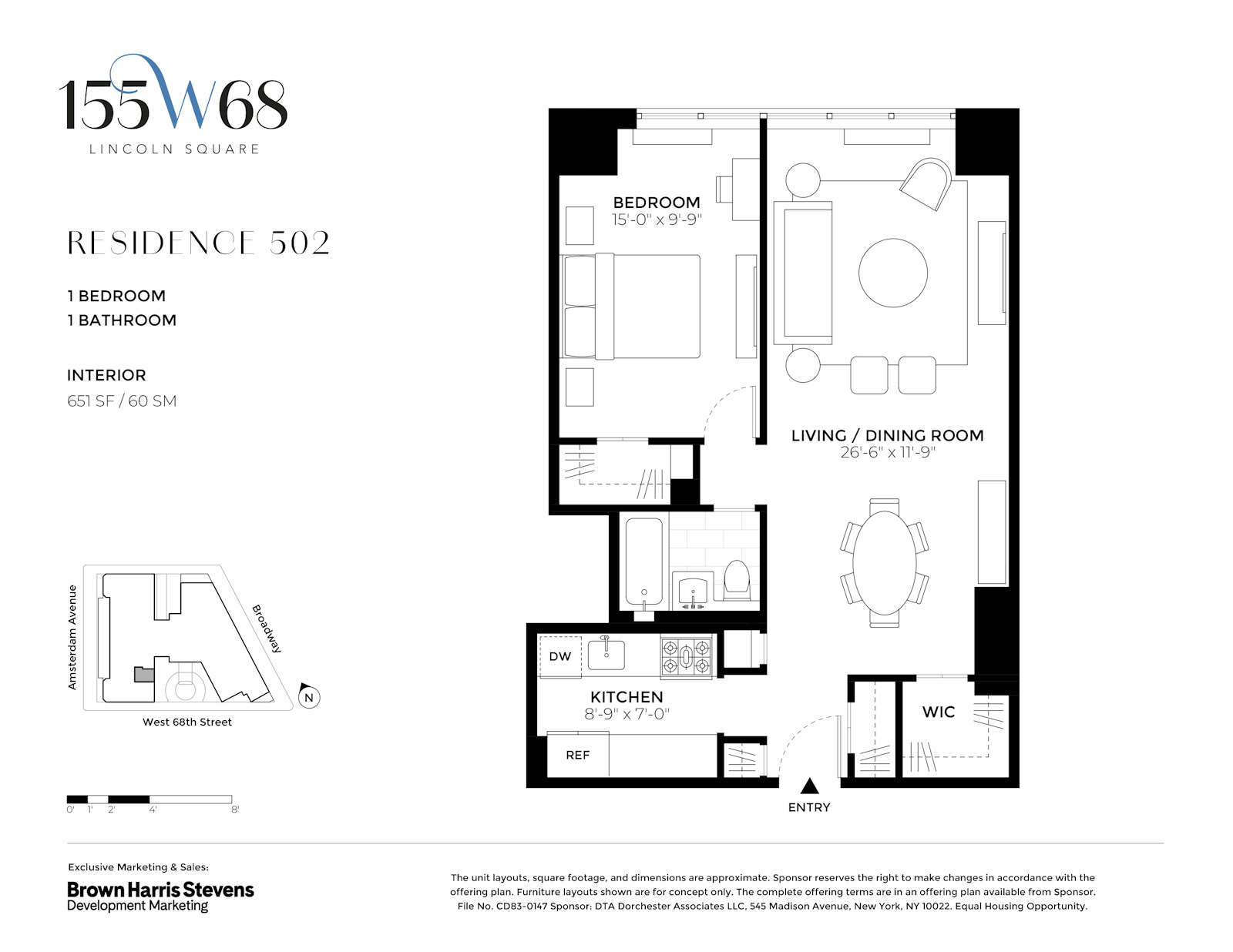 Floorplan for 155 West 68th Street, 502