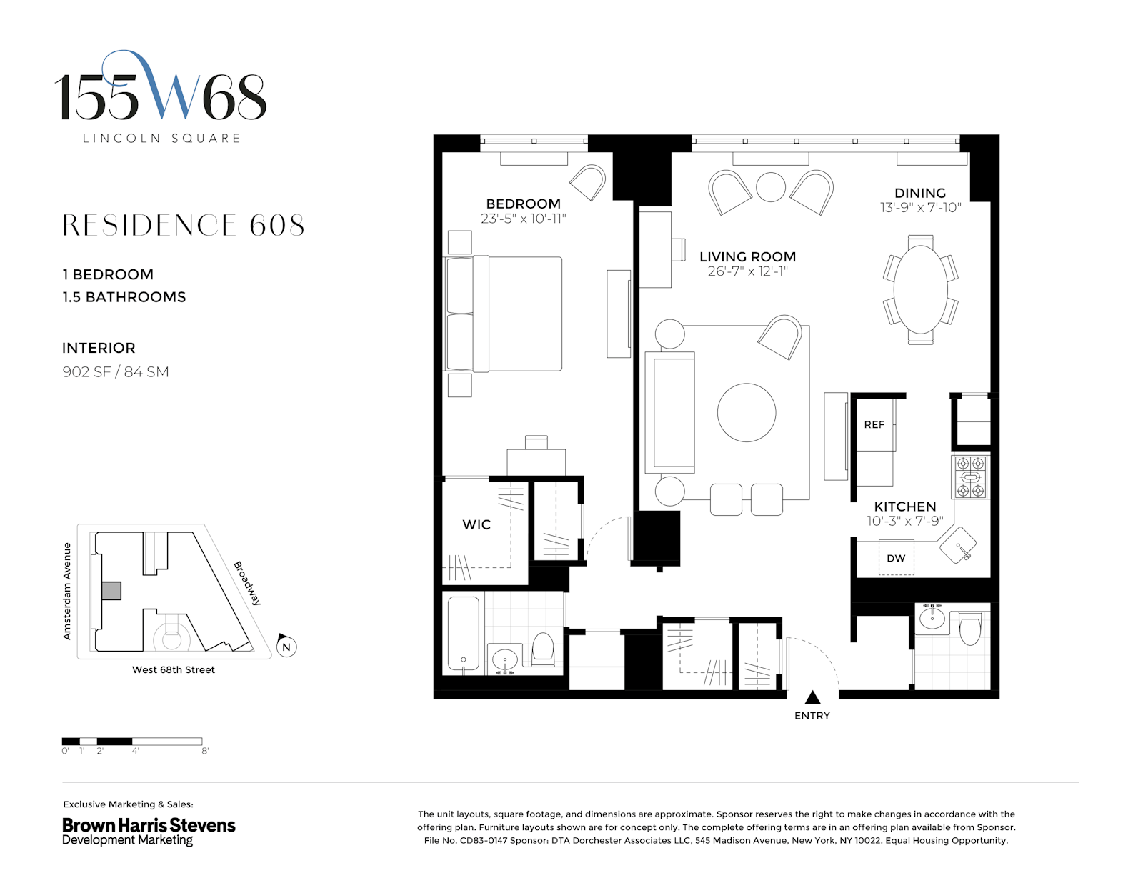 Floorplan for 155 West 68th Street, 608