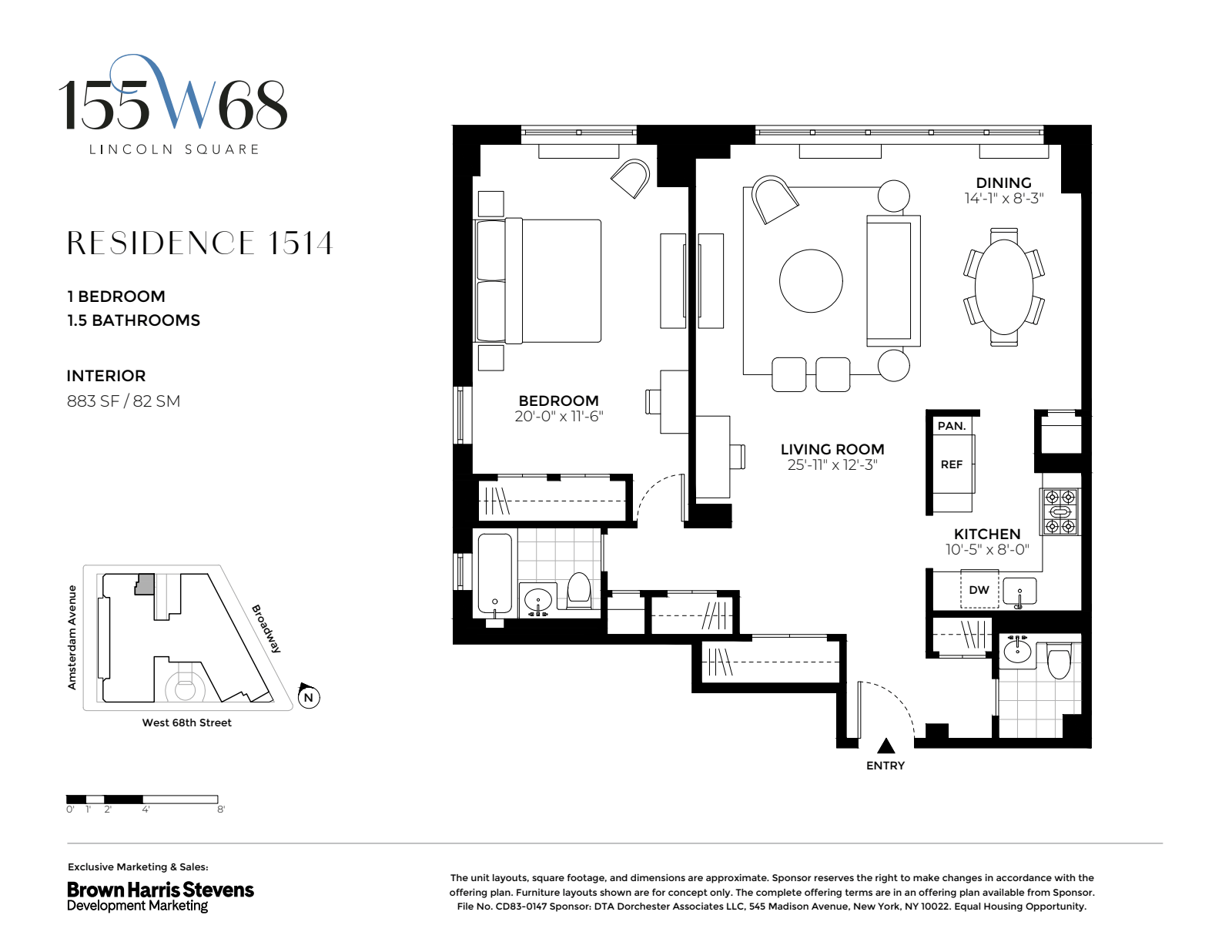 Floorplan for 155 West 68th Street, 1514