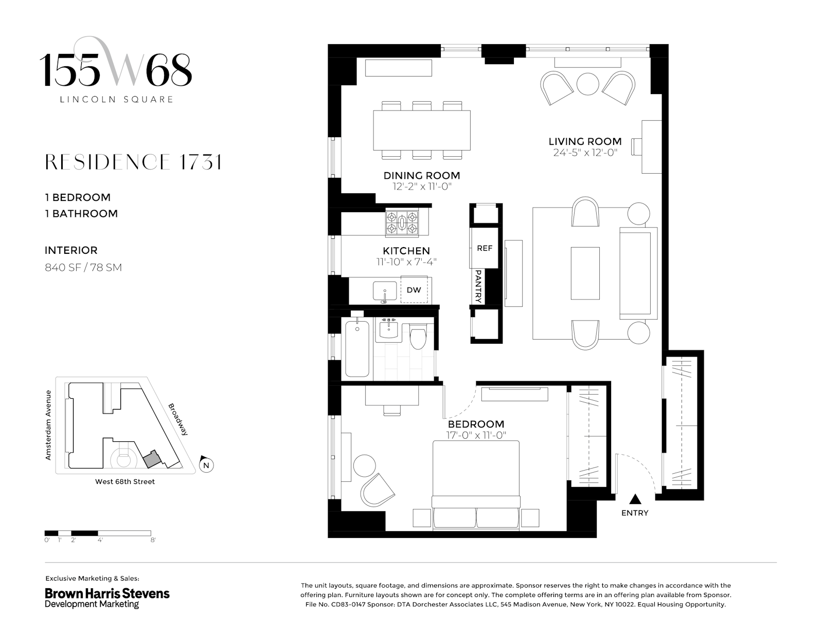 Floorplan for 155 West 68th Street, 1731