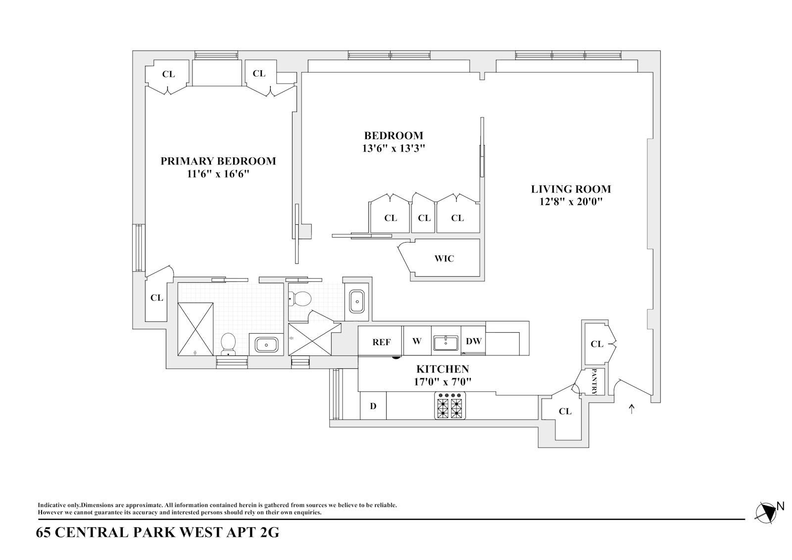 Floorplan for 65 Central Park West, 2G