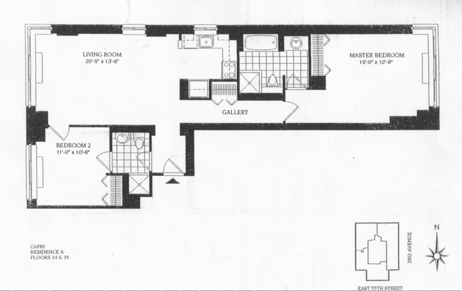 Floorplan for 235 East 55th Street, 34A