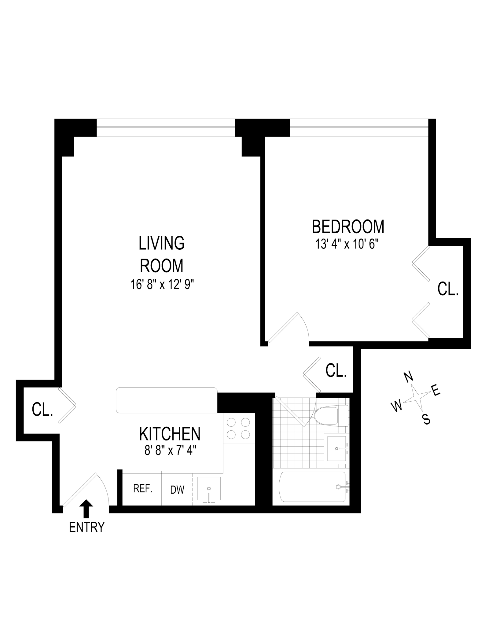 Floorplan for 130 West 67th Street, 8L