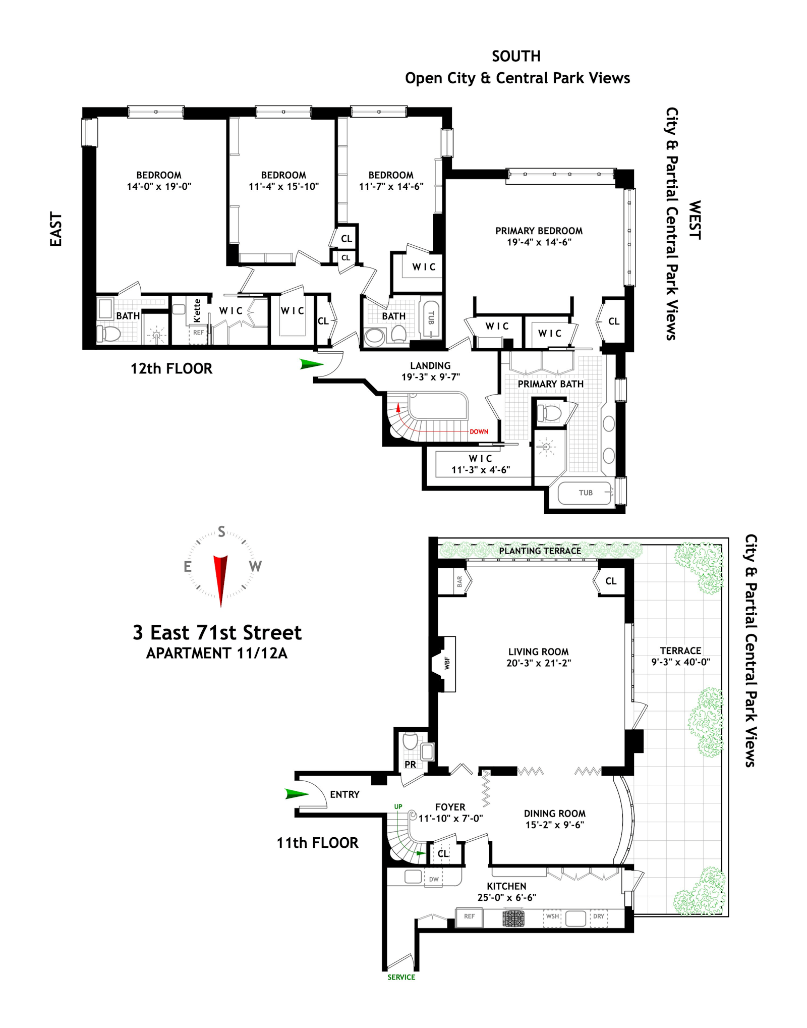 Floorplan for 3 East 71st Street, 11/12A